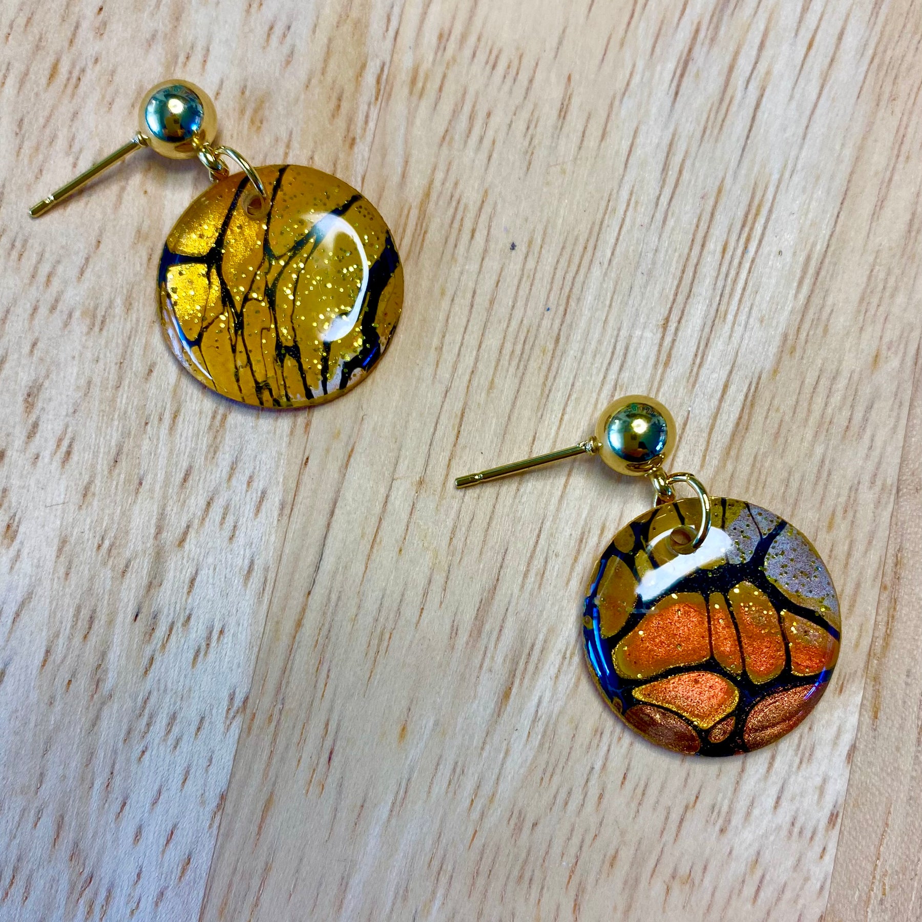 Cafe Latte Collection Gold Stud Earrings