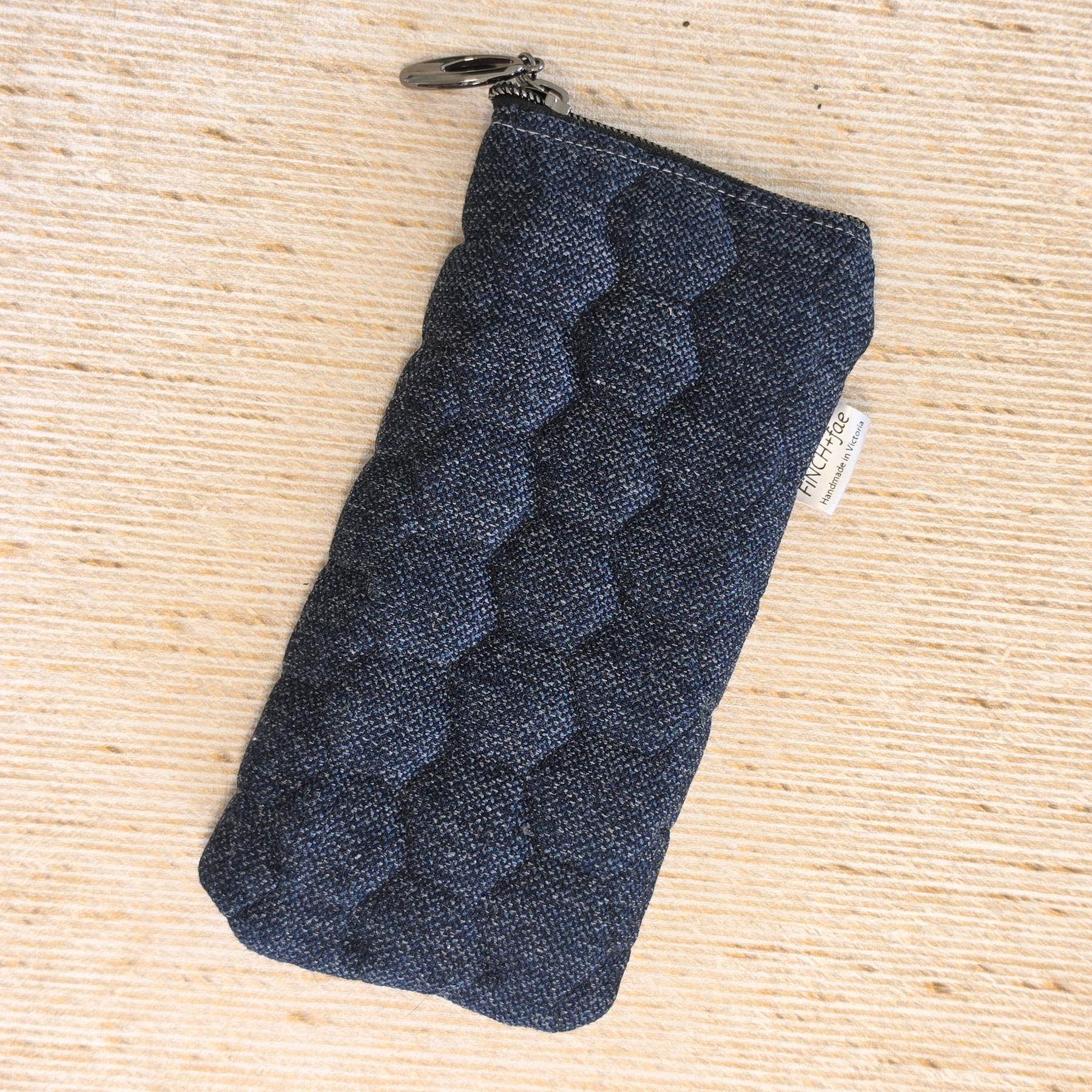 Quilted glasses and sunglasses case, handmade and upcycled