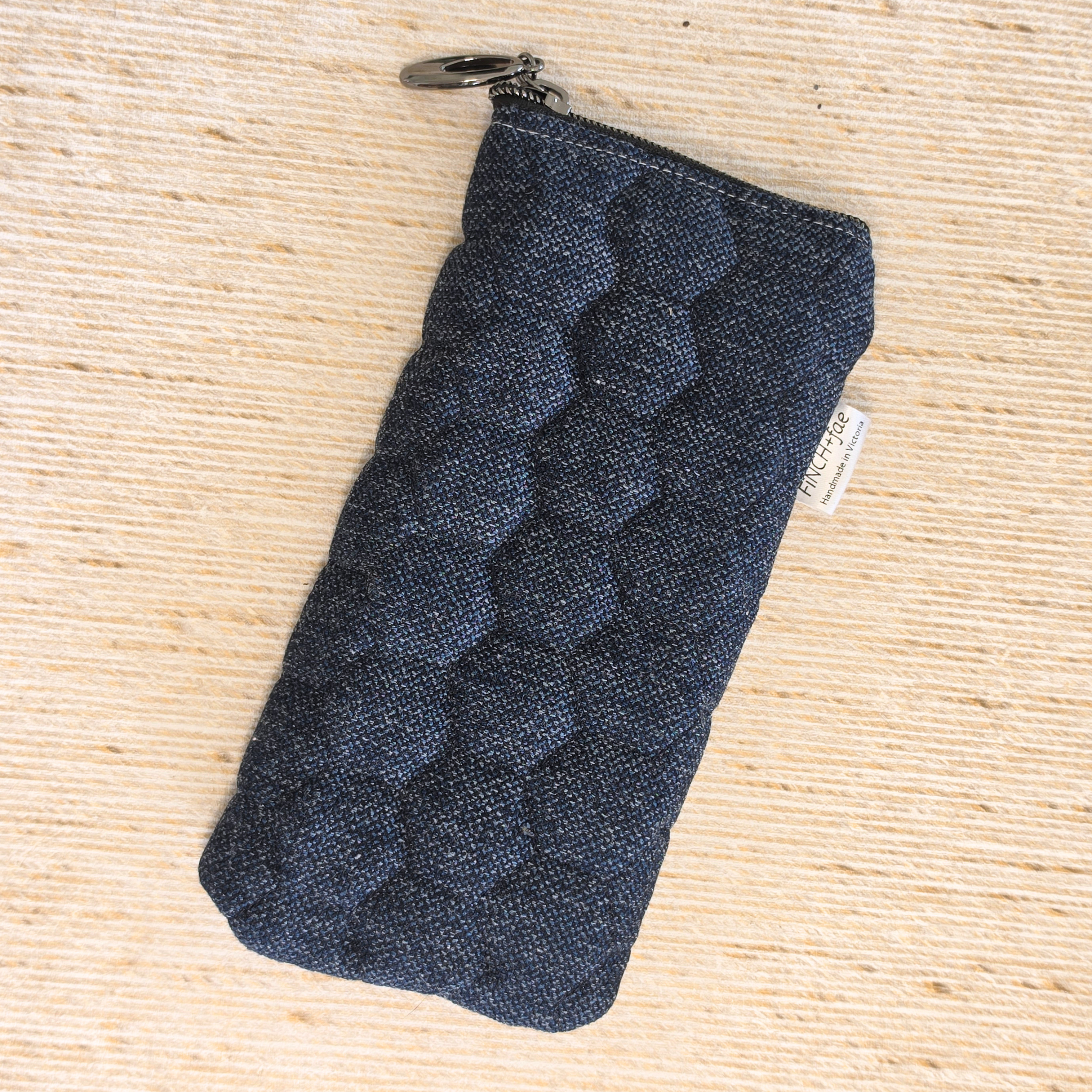 Quilted glasses and sunglasses case, handmade and upcycled