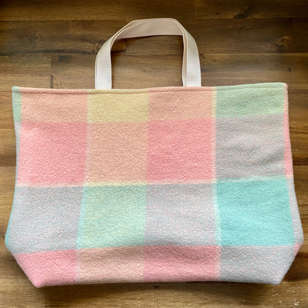 Upcycled Woollen Blanket - Market Tote - Multi