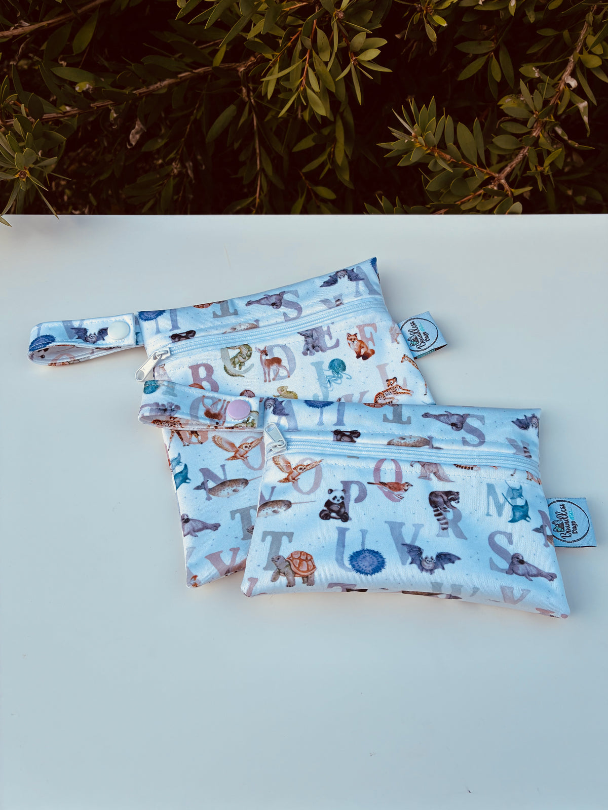 READY MADE Water-resistant wet bags - Animal Alphabet (Flora & Fable)