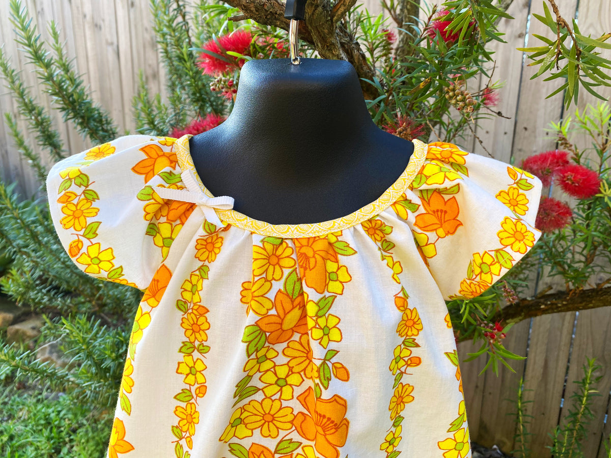 Size 18/24 months upcycled bold floral dress