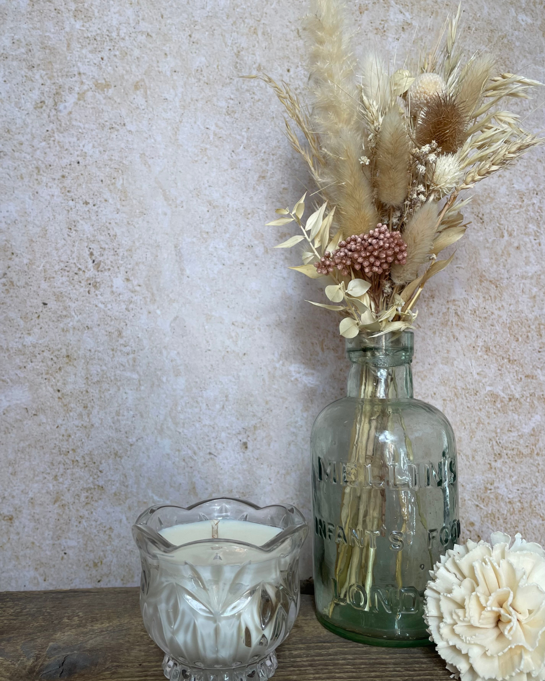Vanilla Dreams | Natural Soy Candle in a Vintage Glass Candy Dish