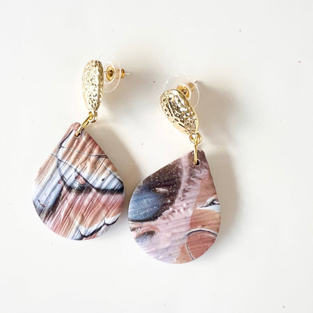 Earrings~Dangles~Teardrop~Textured
