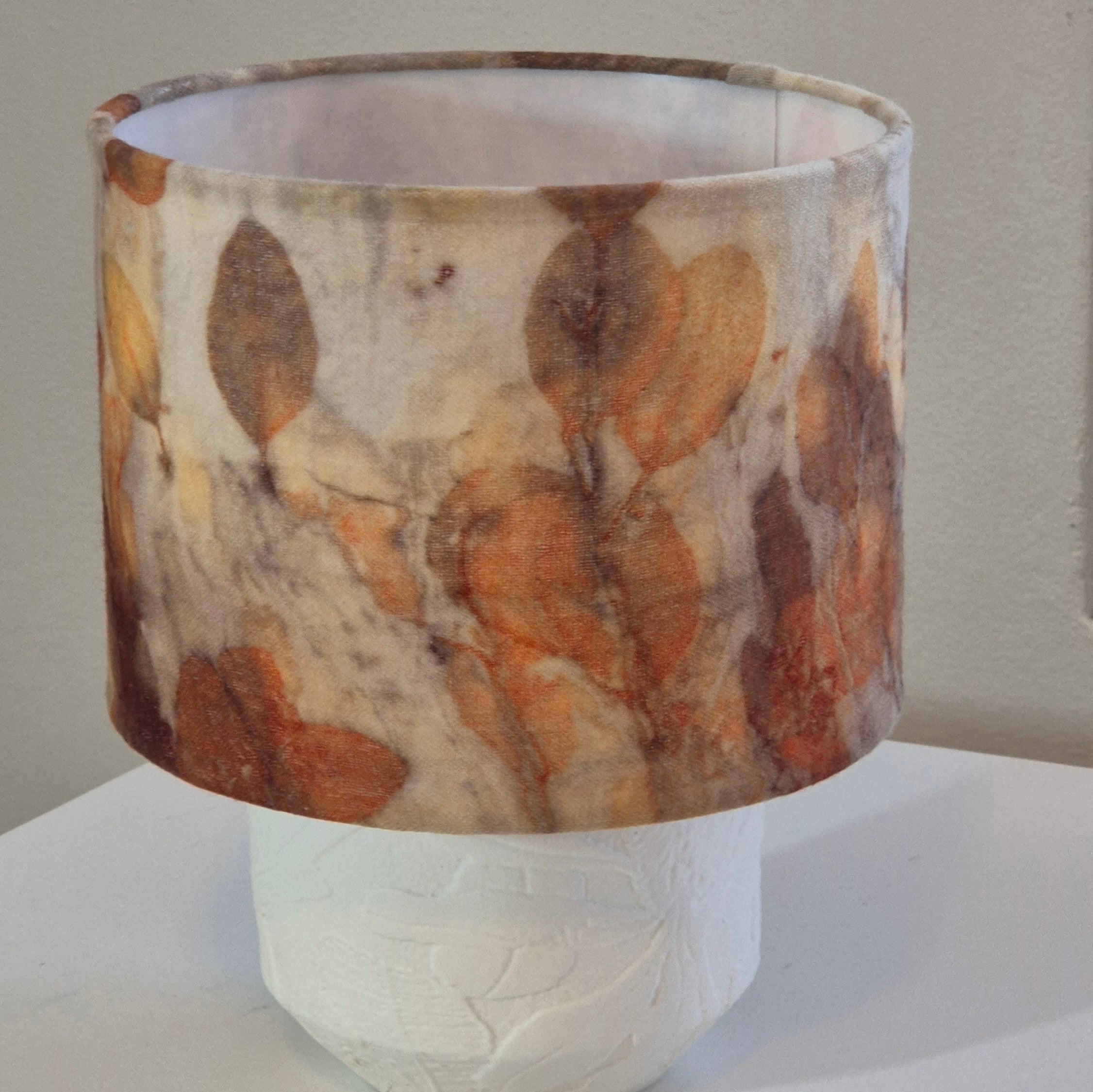 SOLD Lampshade small ecoprinted eucalyptus leaves gumnuts