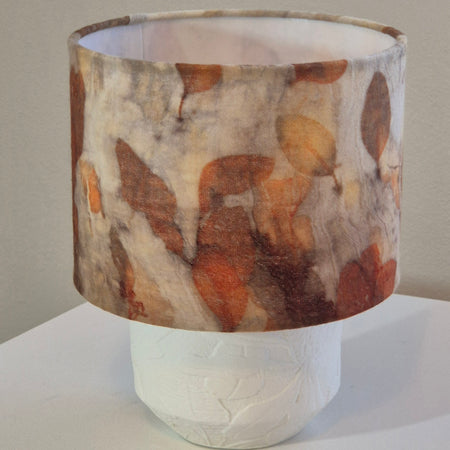 Lampshade small ecoprinted eucalyptus leaves gumnuts