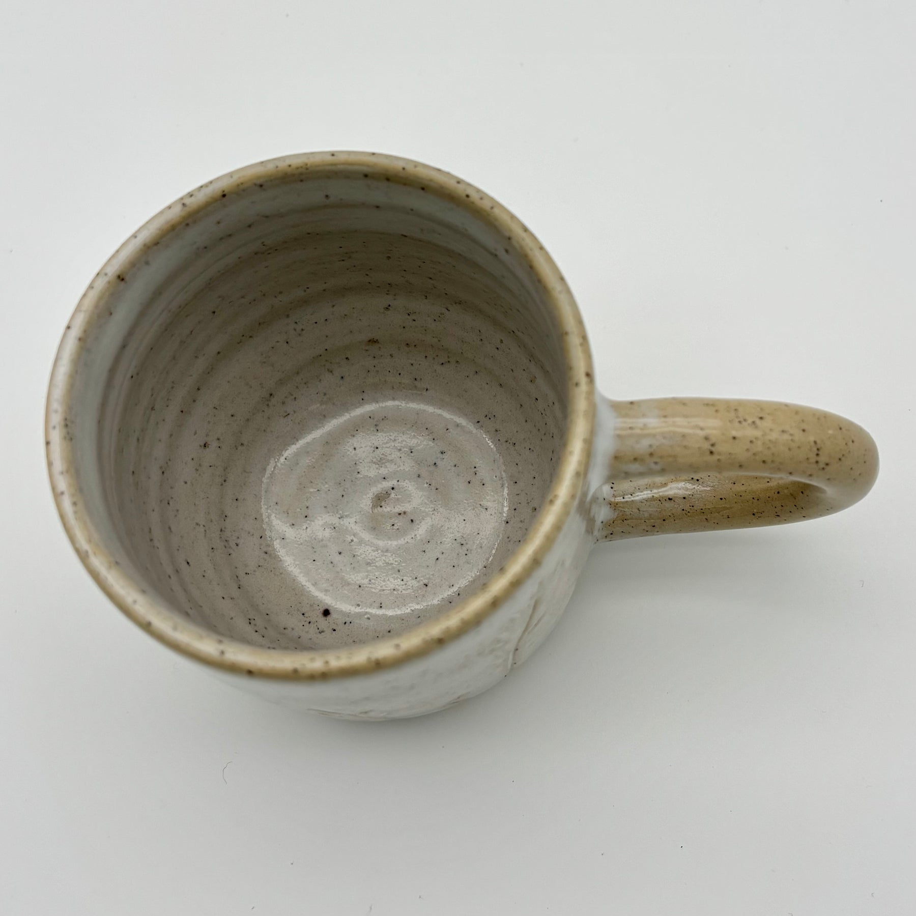 Contemporary Handmade Ceramic Mug | Wheel Thrown Cup with Handle | Hand Painted in Slip | Floral
