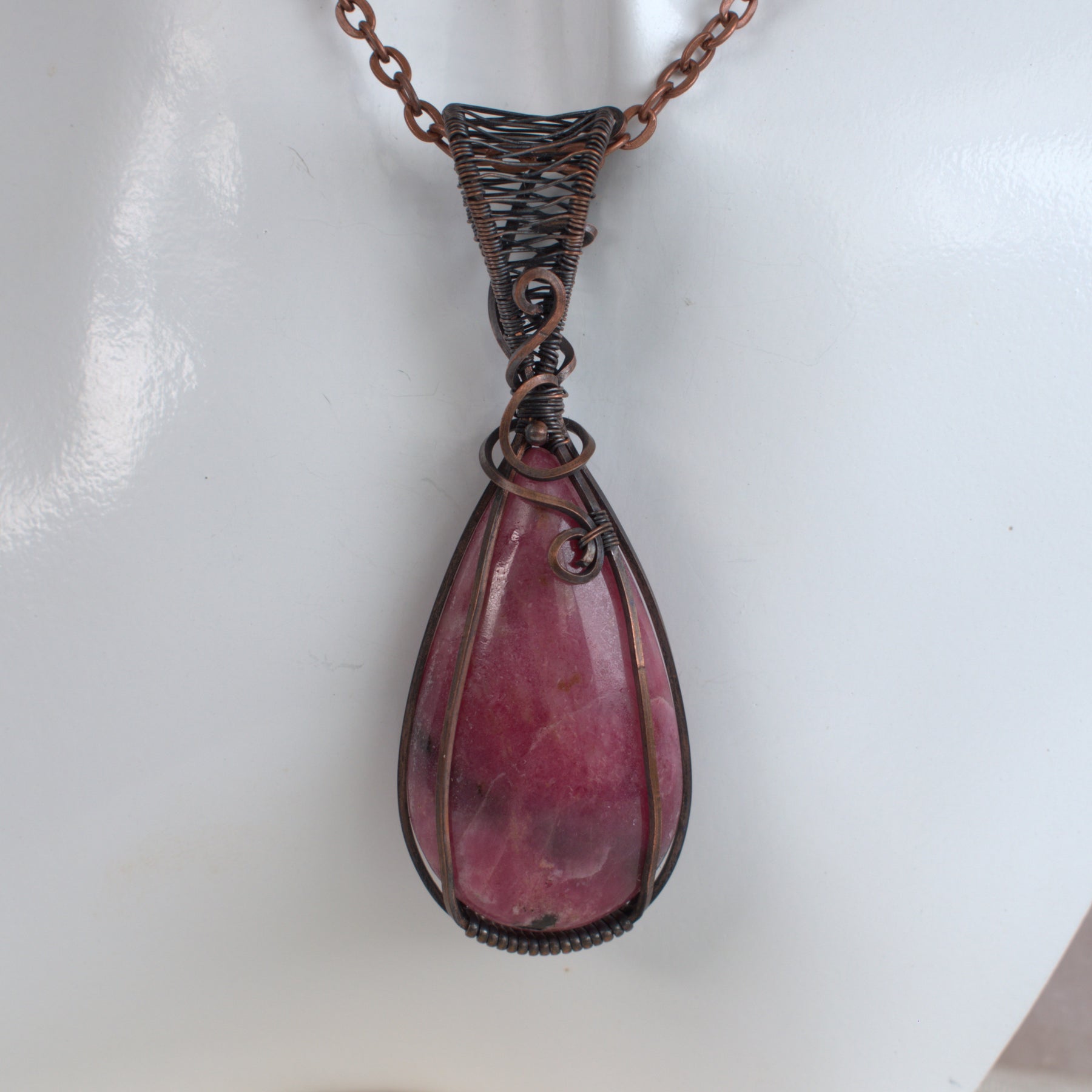 Rosella Song - Tamworth Rhodonite Pendant in Copper