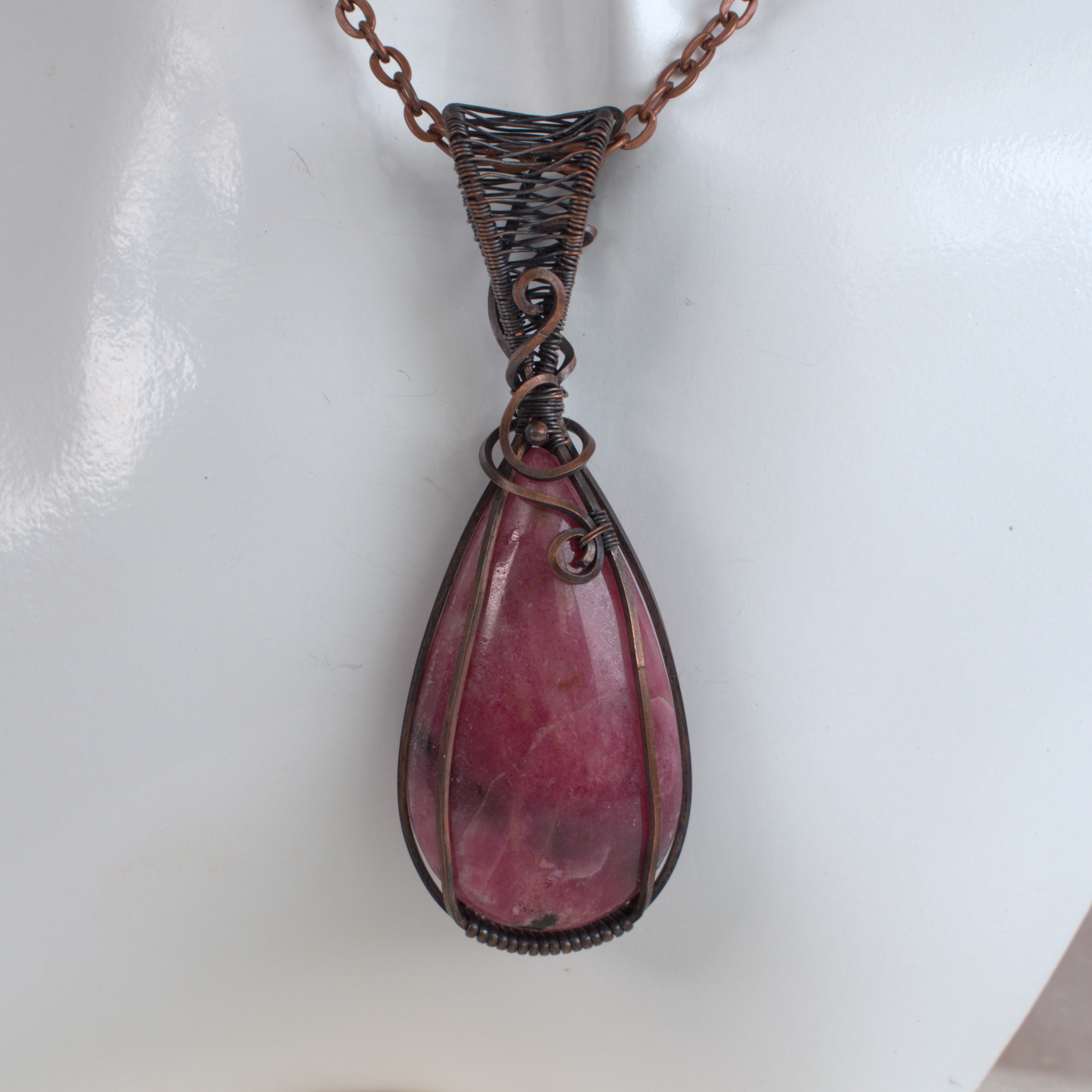 Rosella Song - Tamworth Rhodonite Pendant in Copper