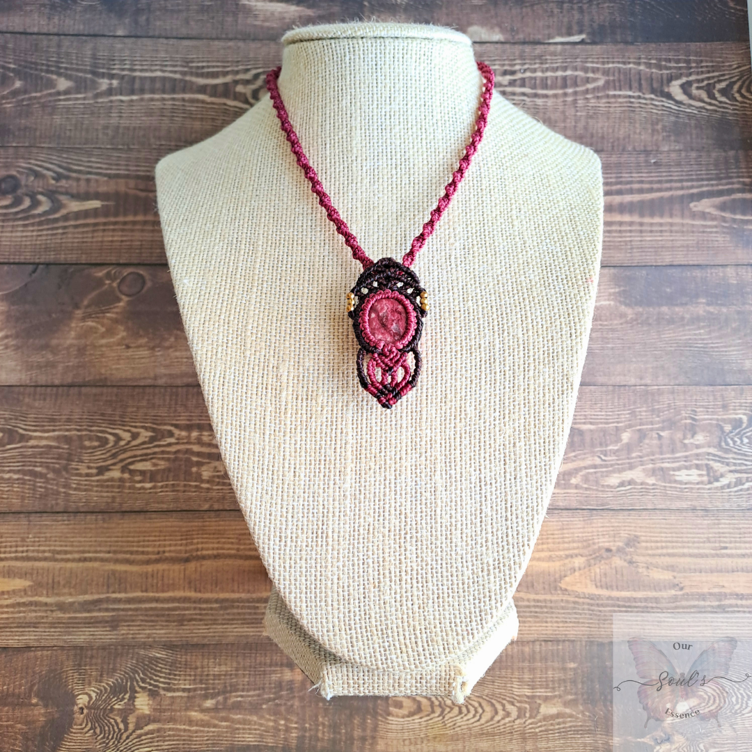 Thulite Micro Macramé Necklace