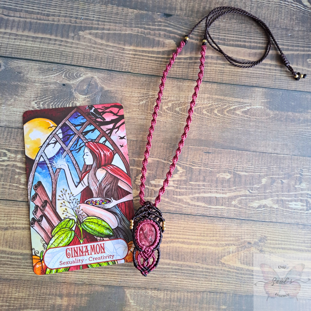 Thulite Micro Macramé Necklace