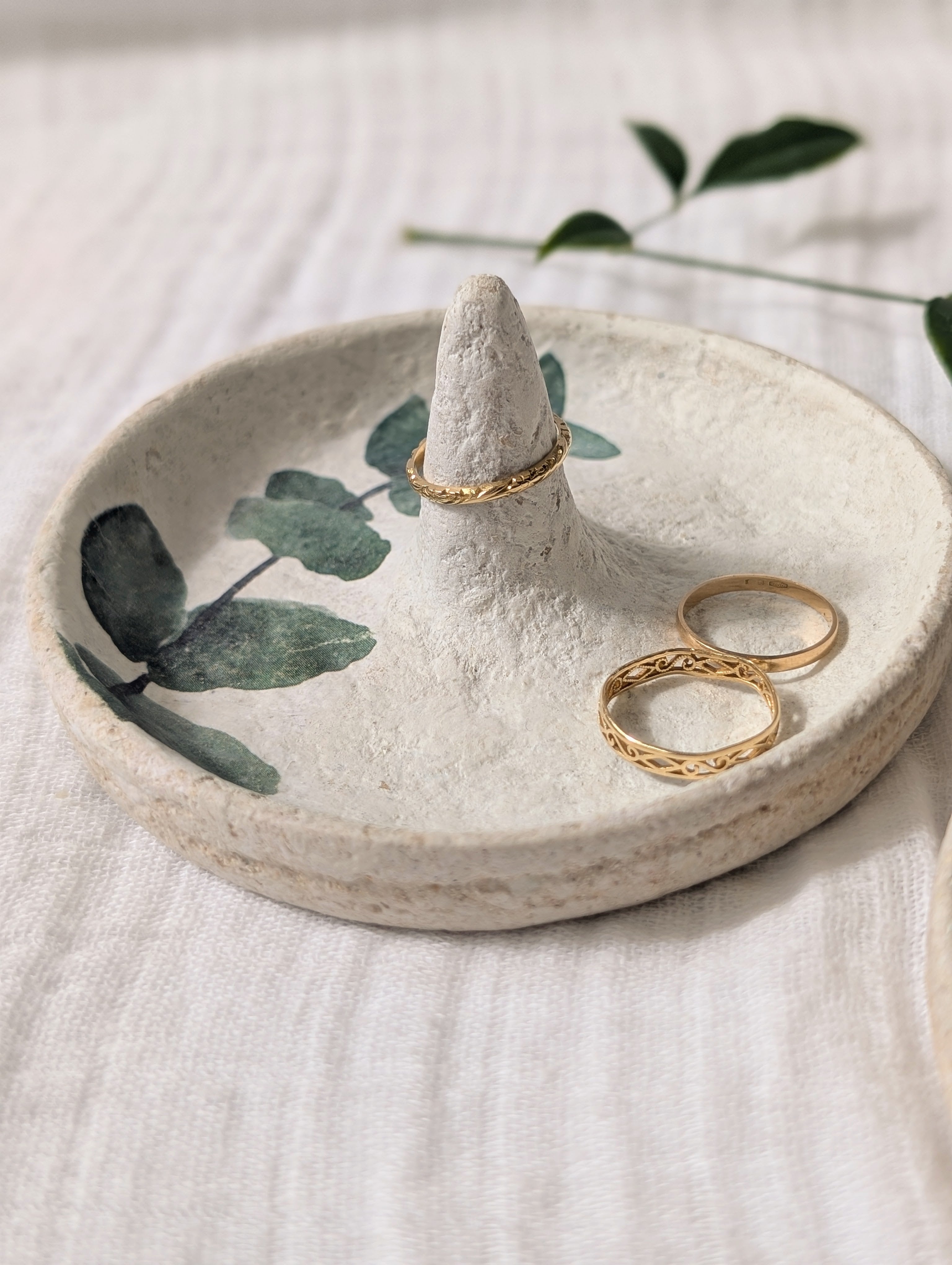 Eucalyptus Paper Clay Jewellery Dish Set
