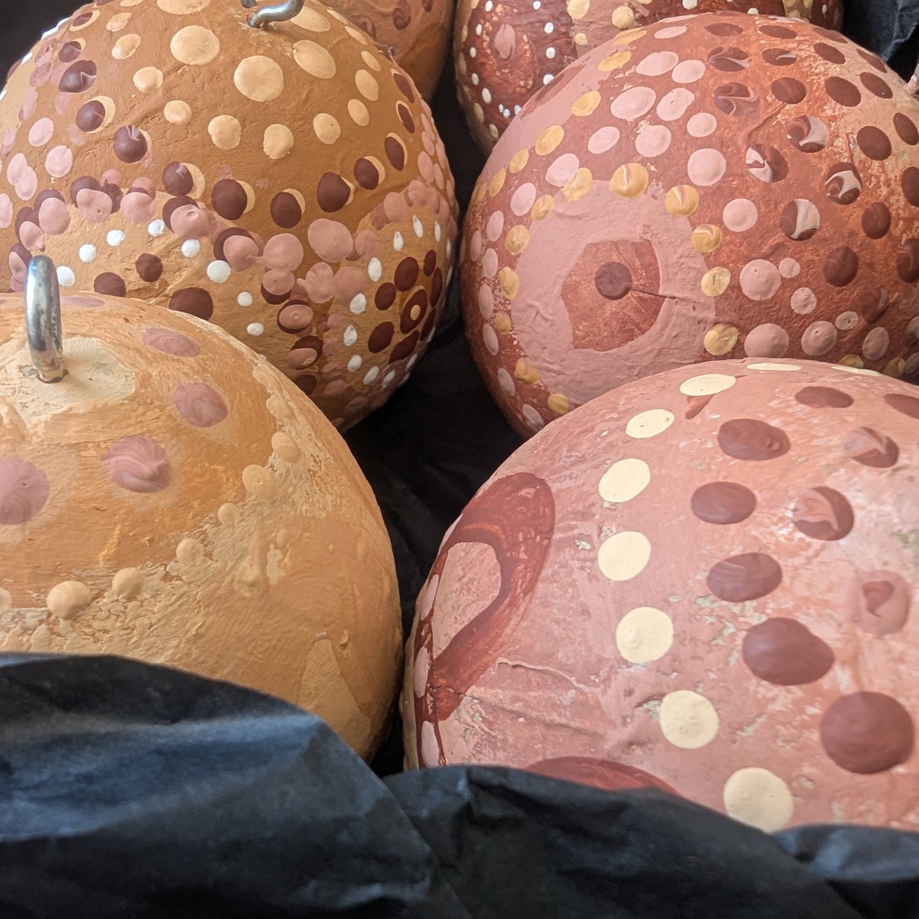 Baubles Artisan Hand painted Decorations |  Recycled Paper Baubles - 6  Decorations Boxed