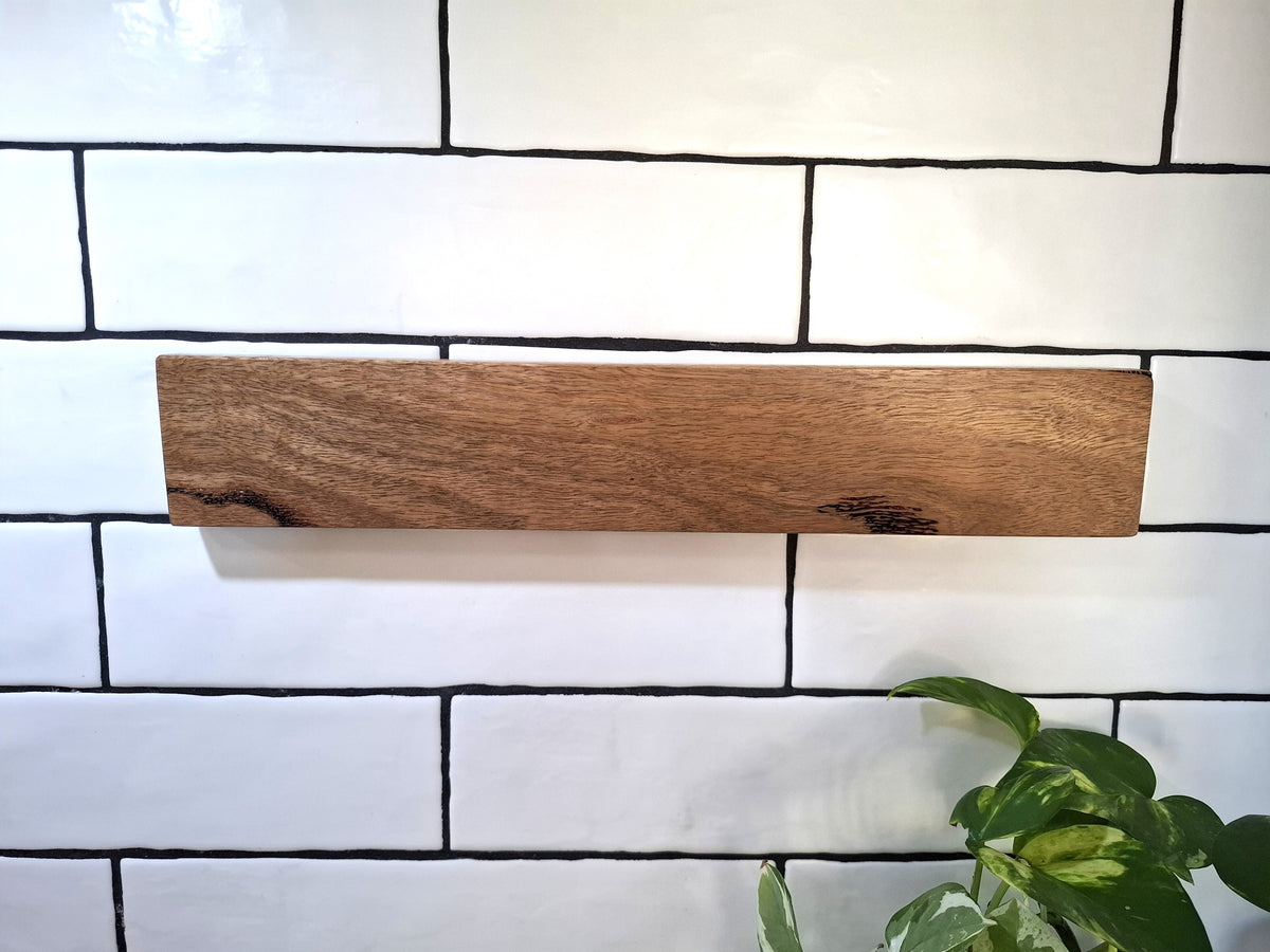 Handmade Wooden Magnetic Knife Holder: Wall-Mounted Kitchen Rack