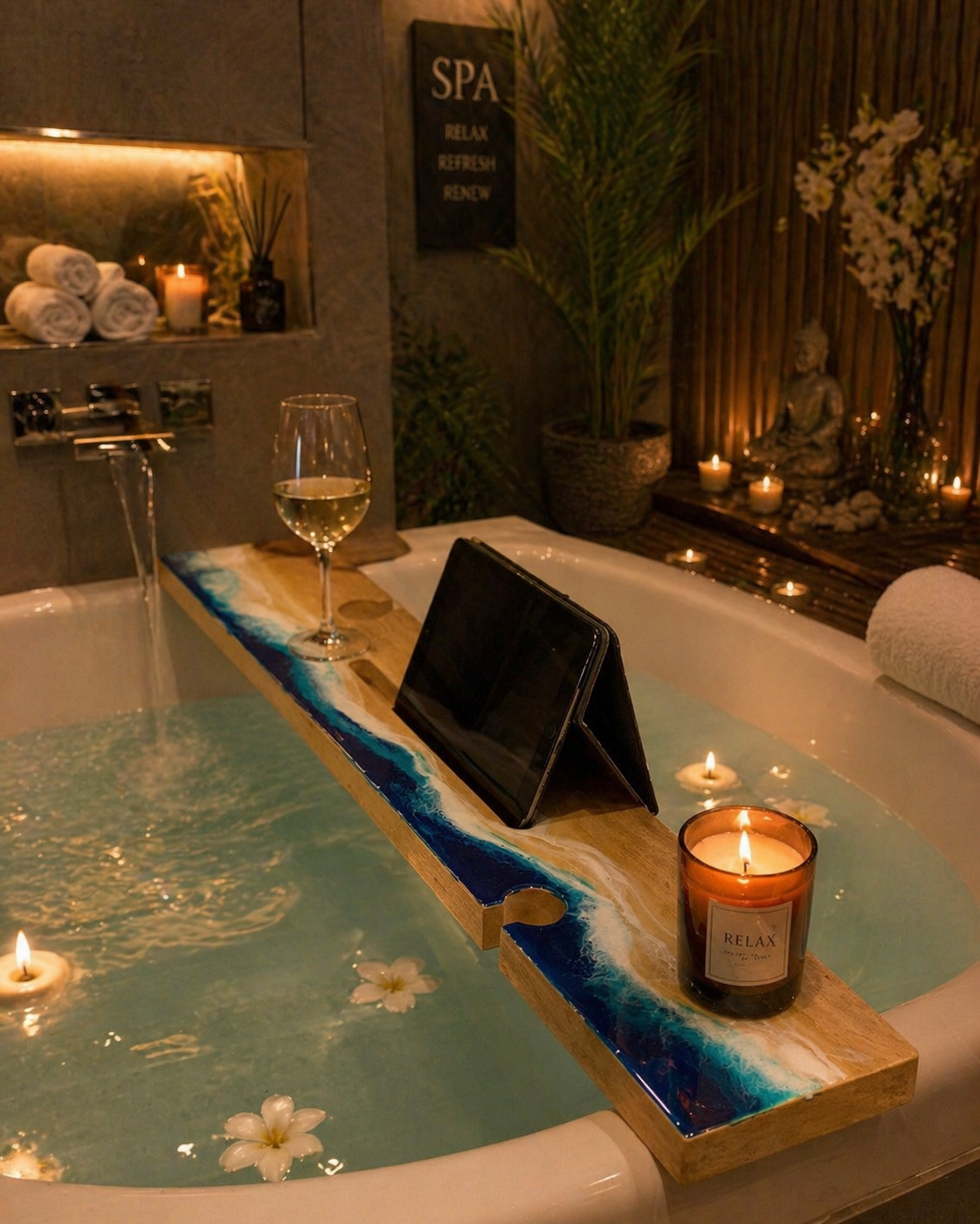 Bathroom accessories | spa | ocean waves | home decor | housewarming gift | gift ideas