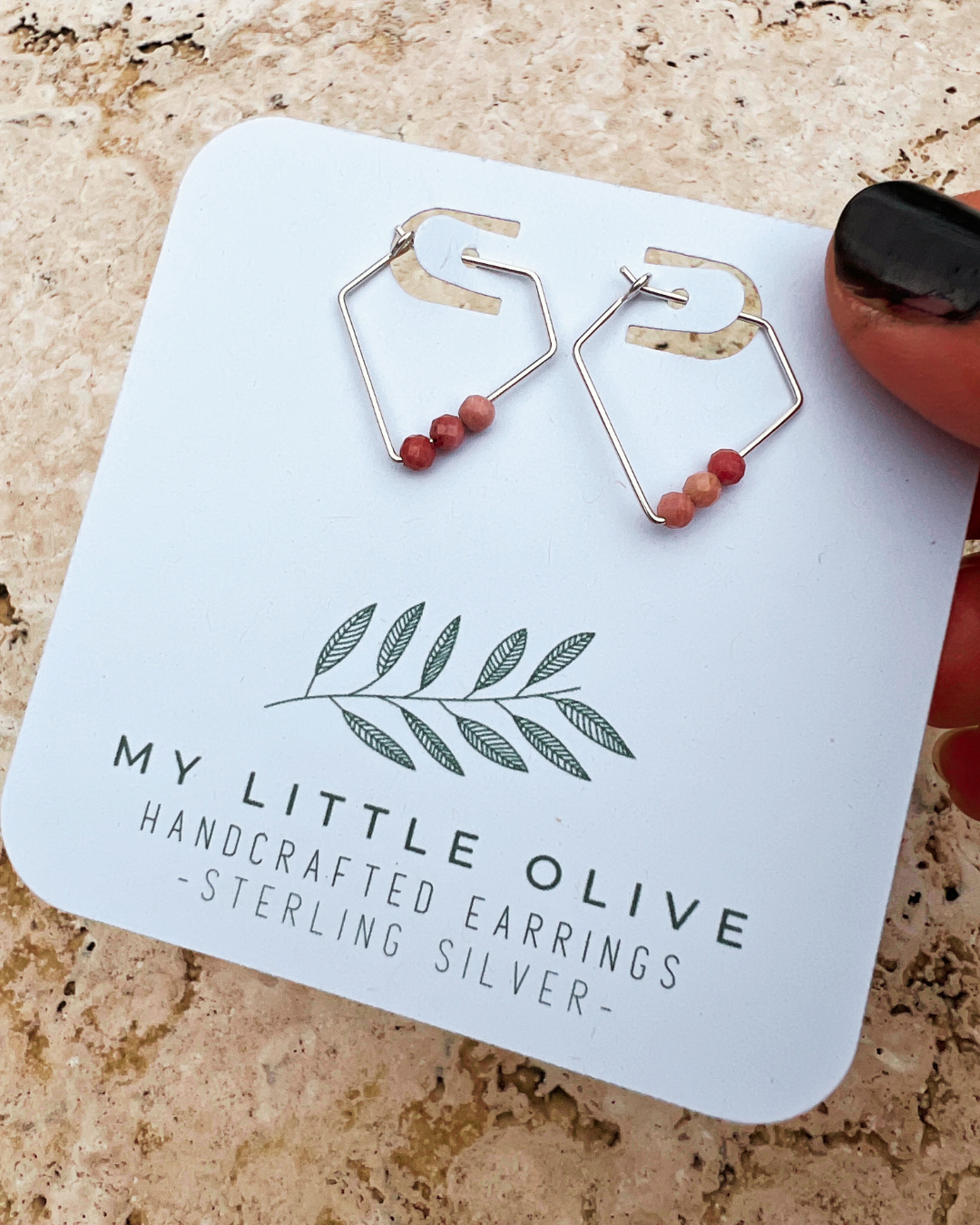 Geo hoops in Sterling Silver