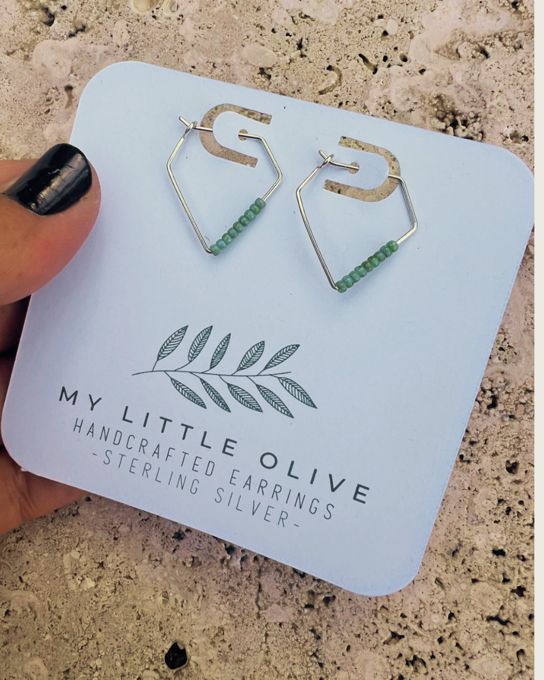 Geo hoops in Sterling Silver