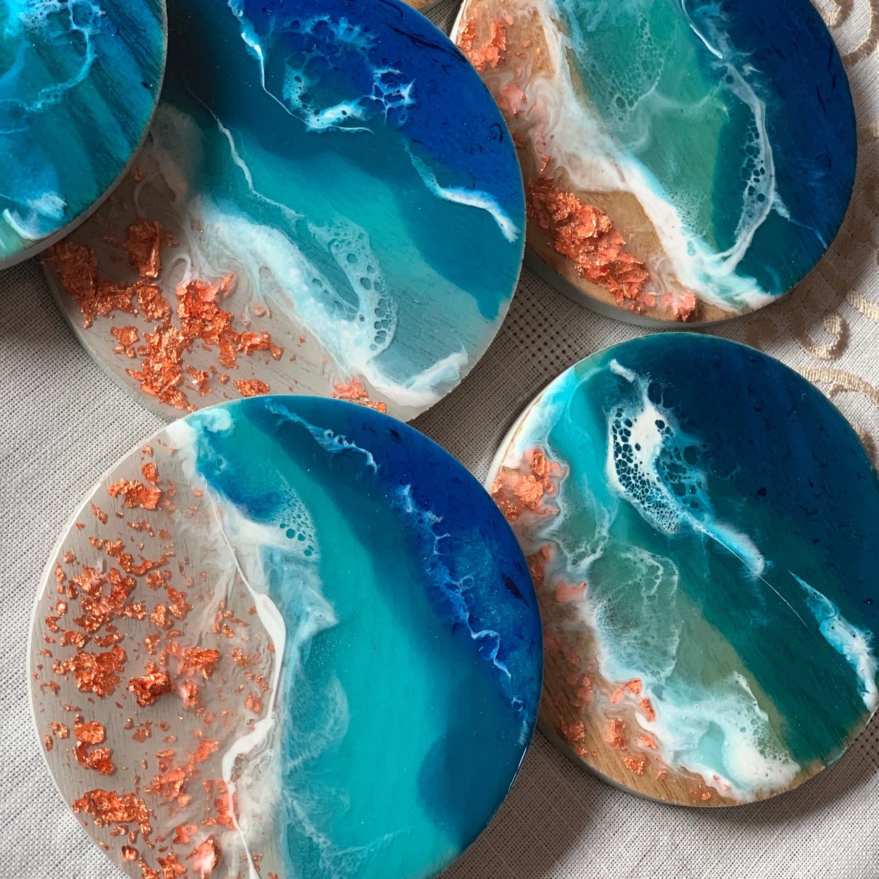 Coasters | coastal love | beach beauty | resin coasters | oceans | gift for her | gift ideas