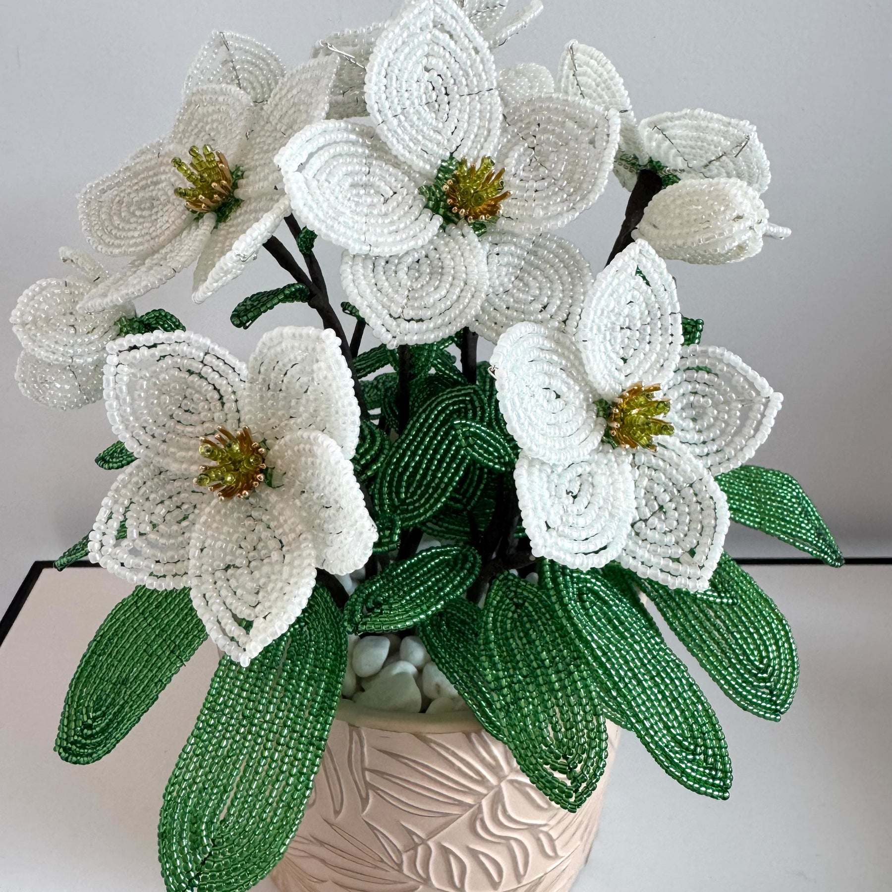 French-beaded Christmas Rose