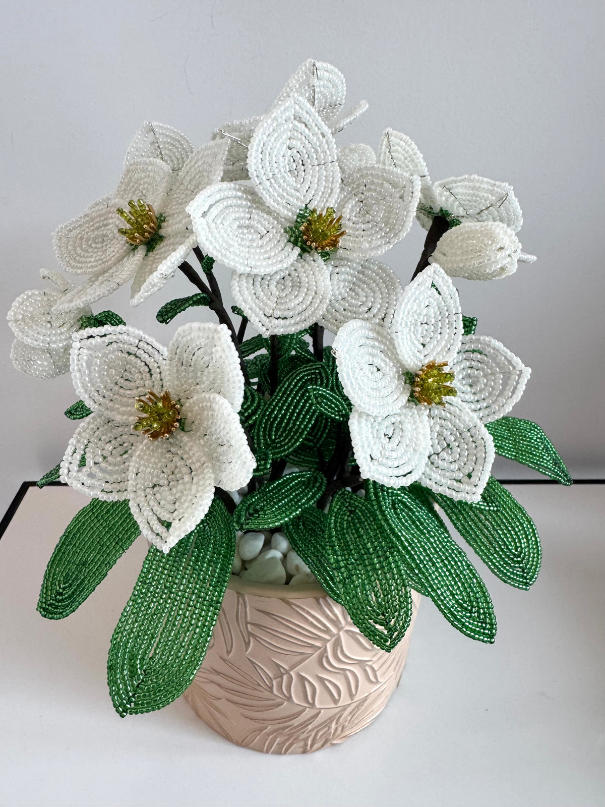 French-beaded Christmas Rose