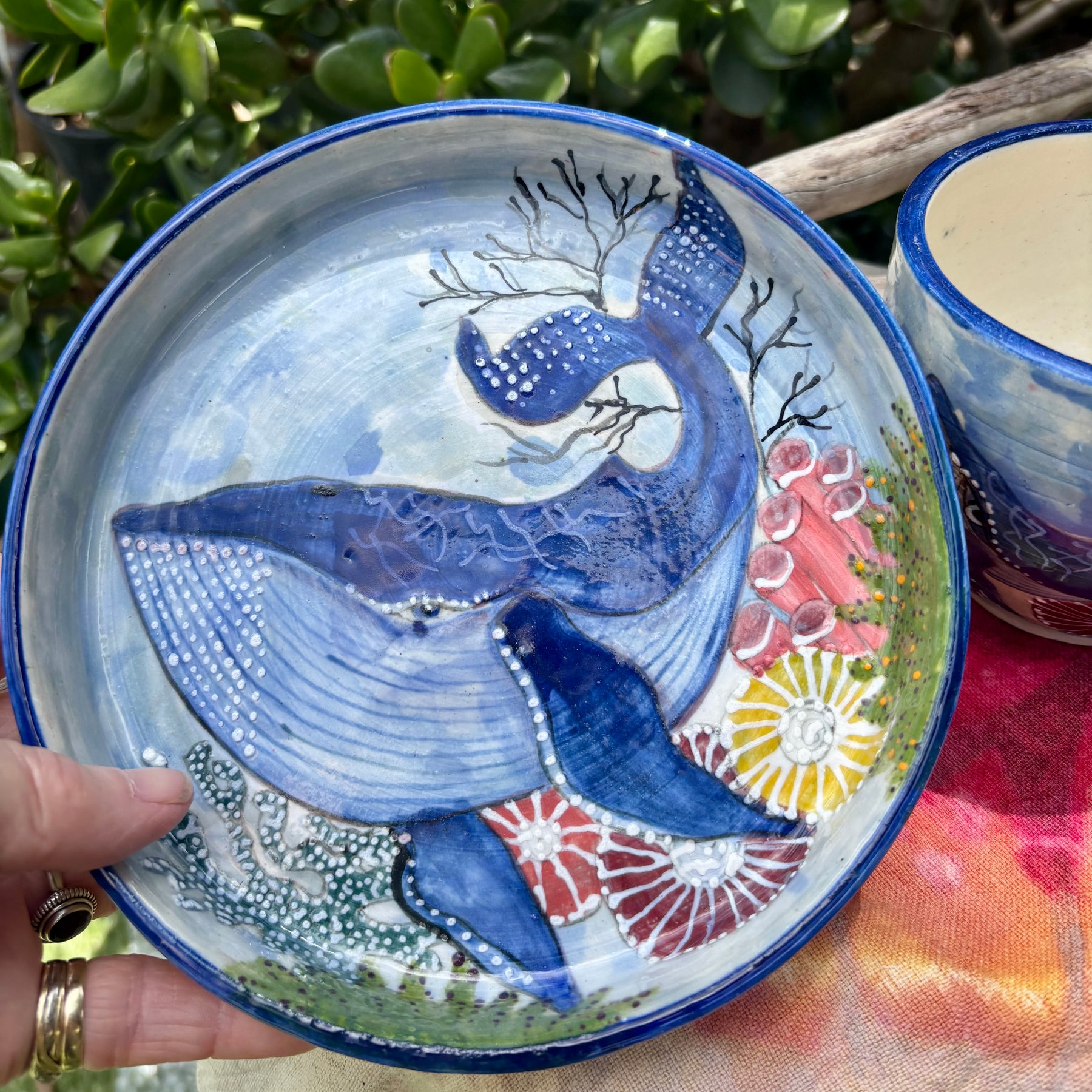 Whimsical Whale handmade potter set