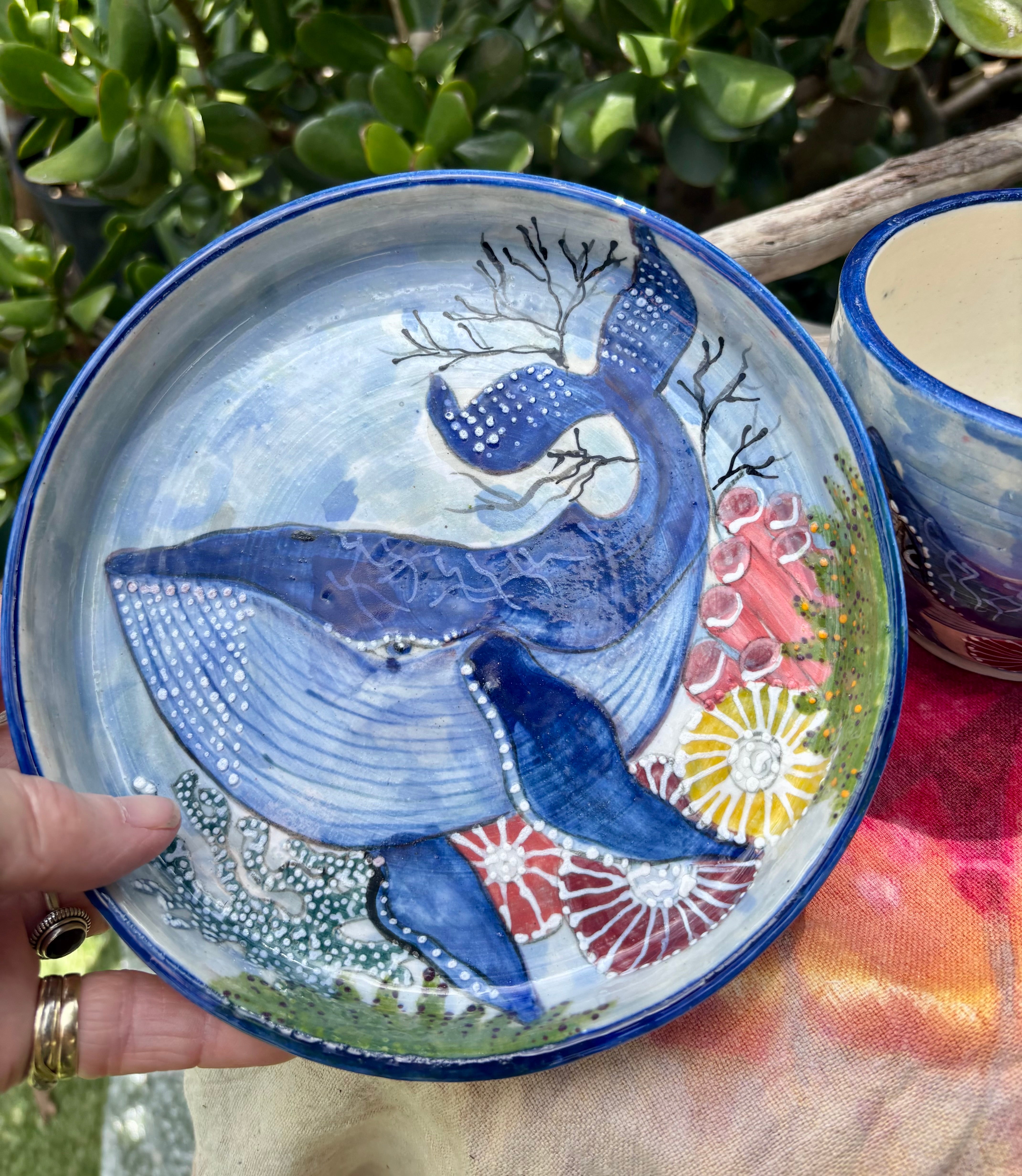Whimsical Whale handmade potter set