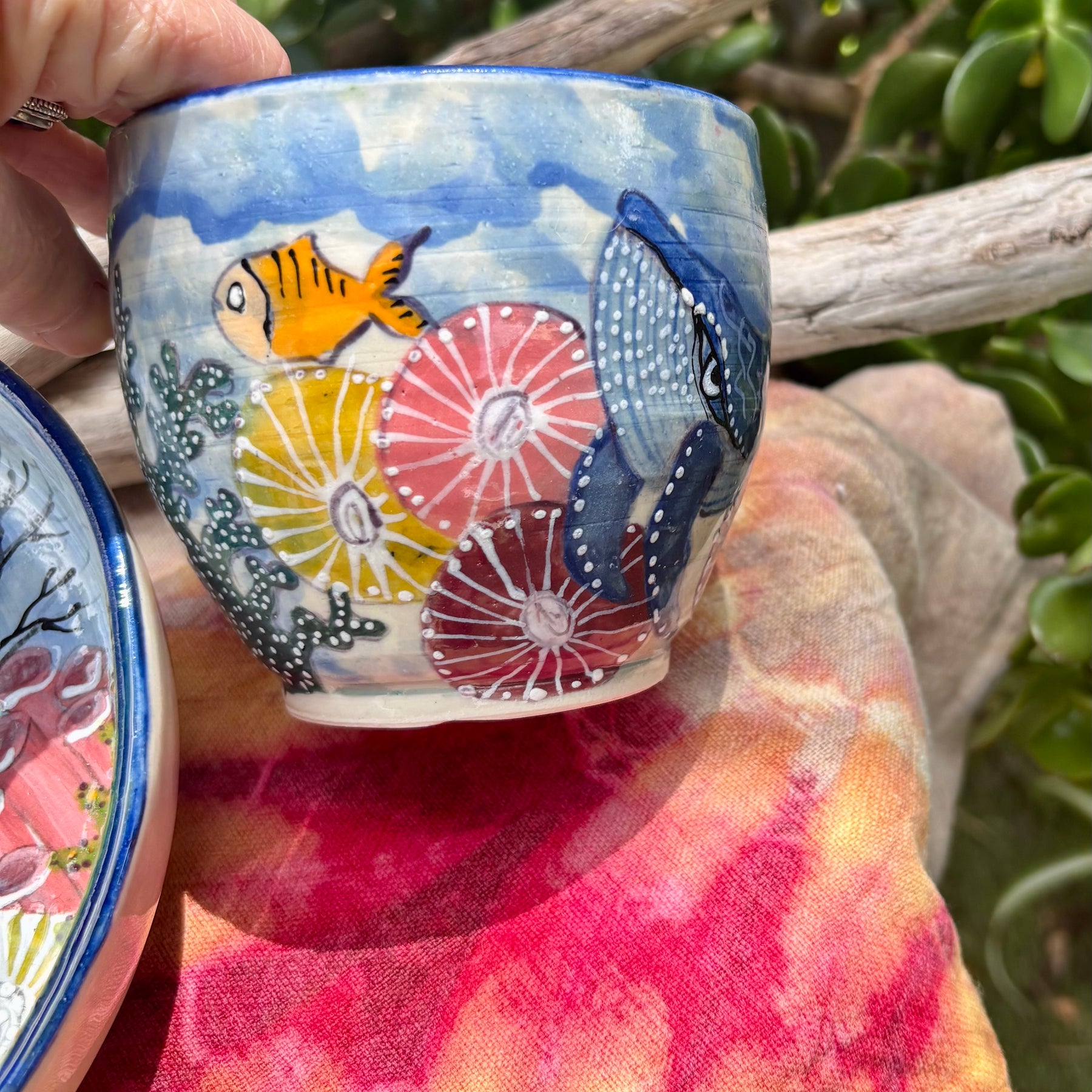 Whimsical Whale handmade potter set