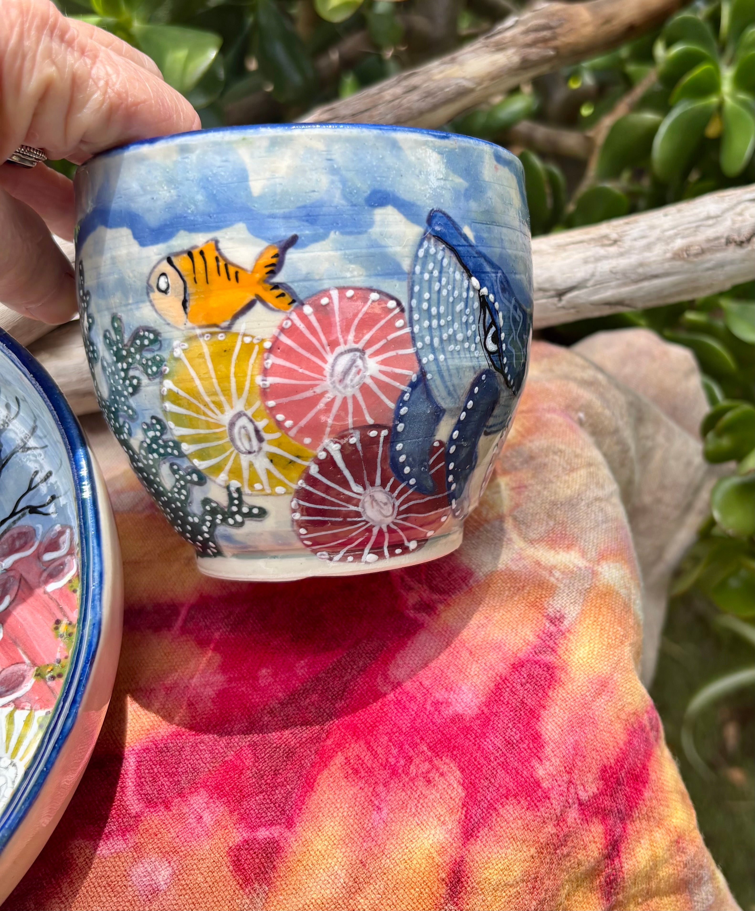 Whimsical Whale handmade potter set