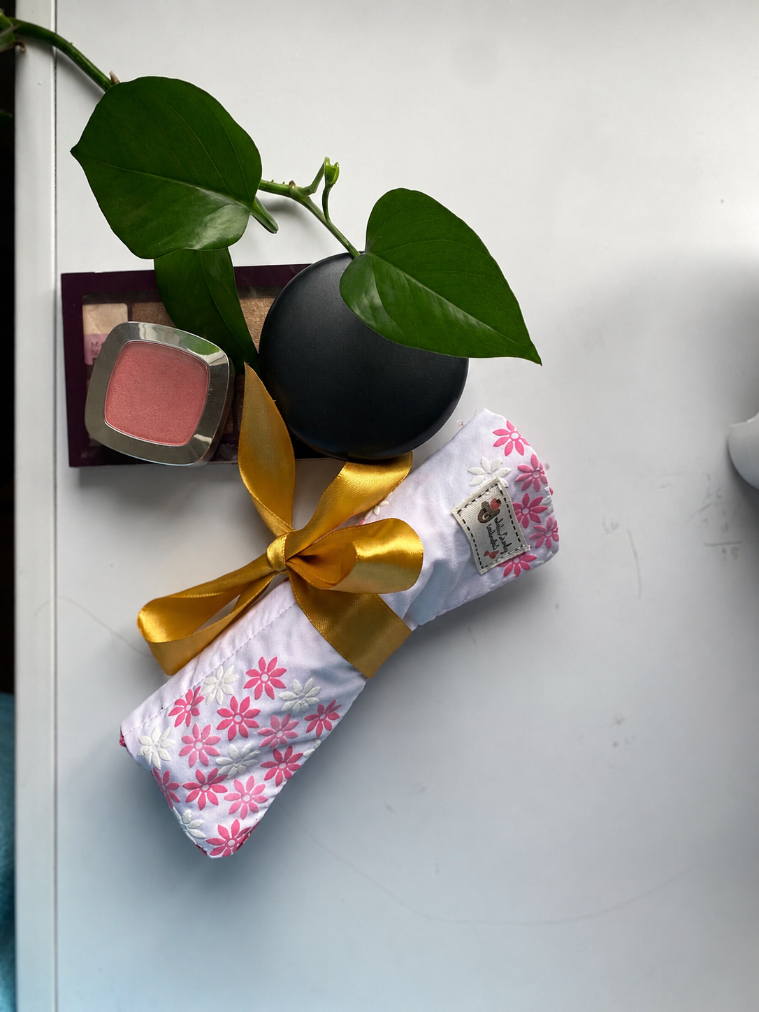 Floral Cosmetic Brush Holder | Floral Travel Makeup Organiser | Sewing Gift for Her