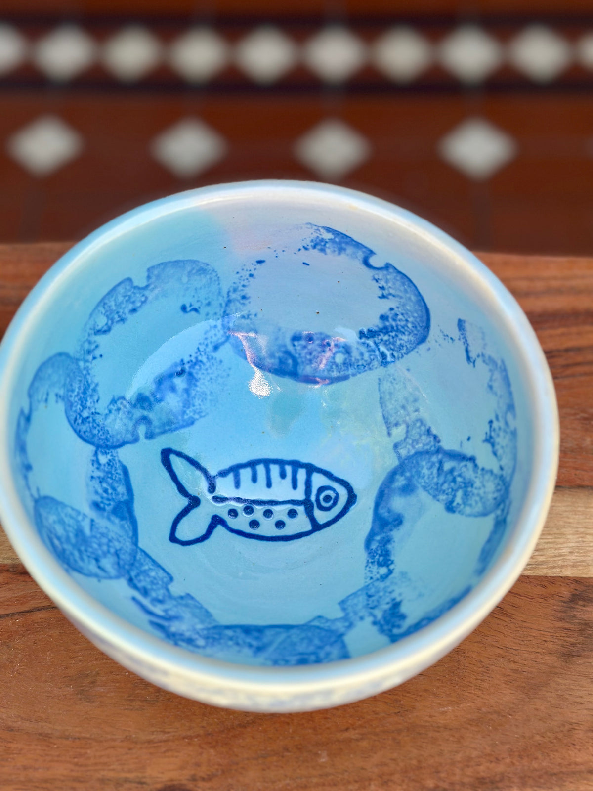 Fish Bowl | Handmade Blue Ceramic Pasta & Salad Bowl