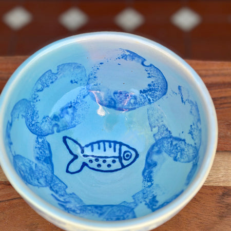 Fish Bowl | Handmade Blue Ceramic Pasta & Salad Bowl