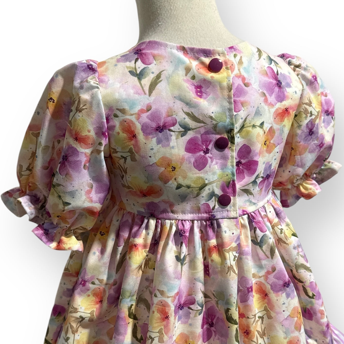 SIZE 3 Cerise Dress - Lilac Watercolour Floral