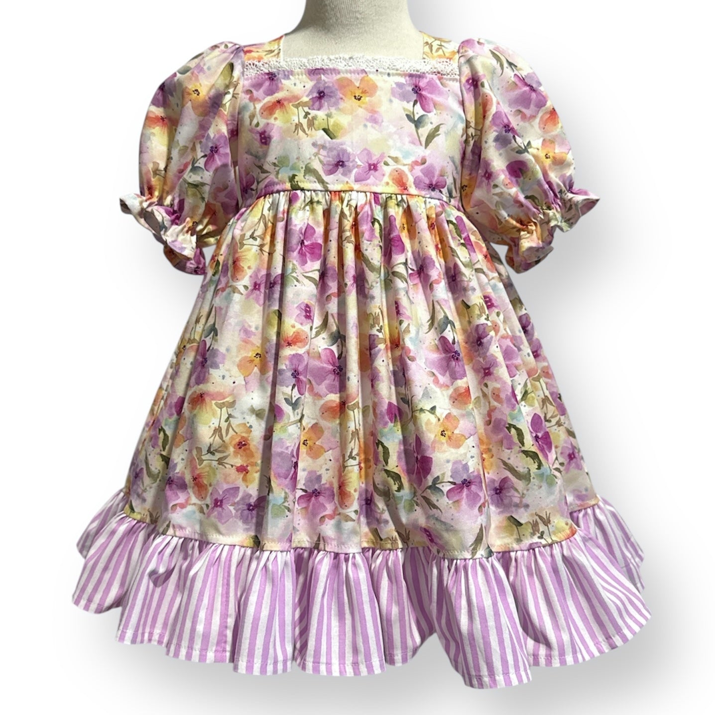 SIZE 3 Cerise Dress - Lilac Watercolour Floral