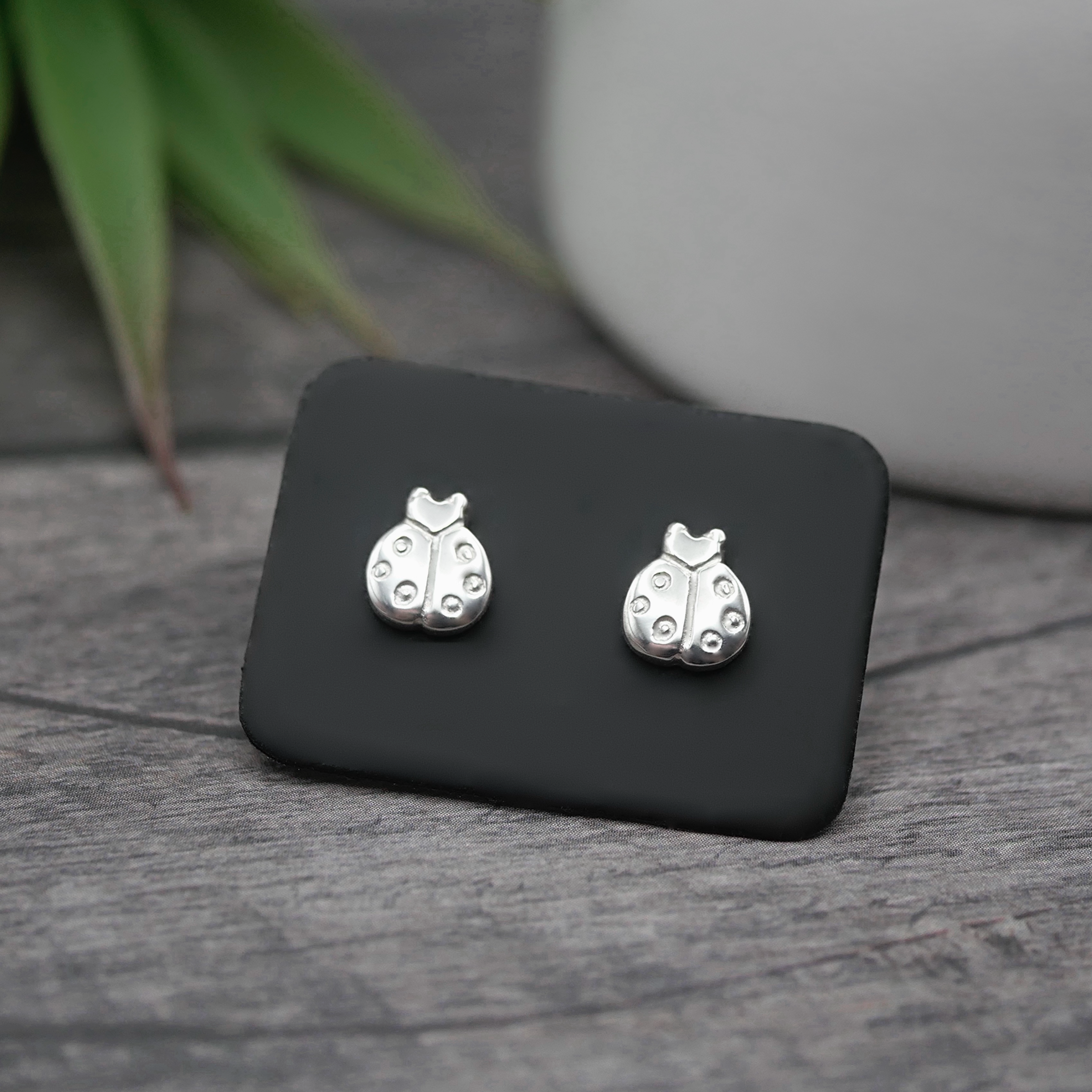 Ladybird Studs - Handmade Sterling Silver Stud Earrings