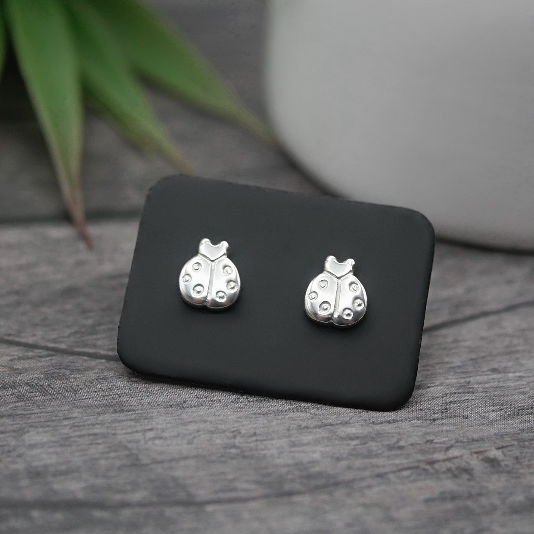 Ladybird Studs - Handmade Sterling Silver Stud Earrings