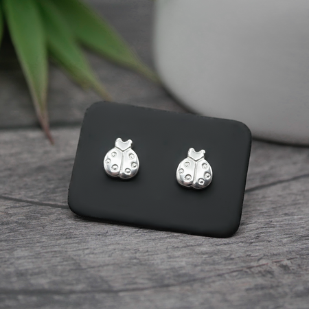 Ladybird Studs - Handmade Sterling Silver Stud Earrings