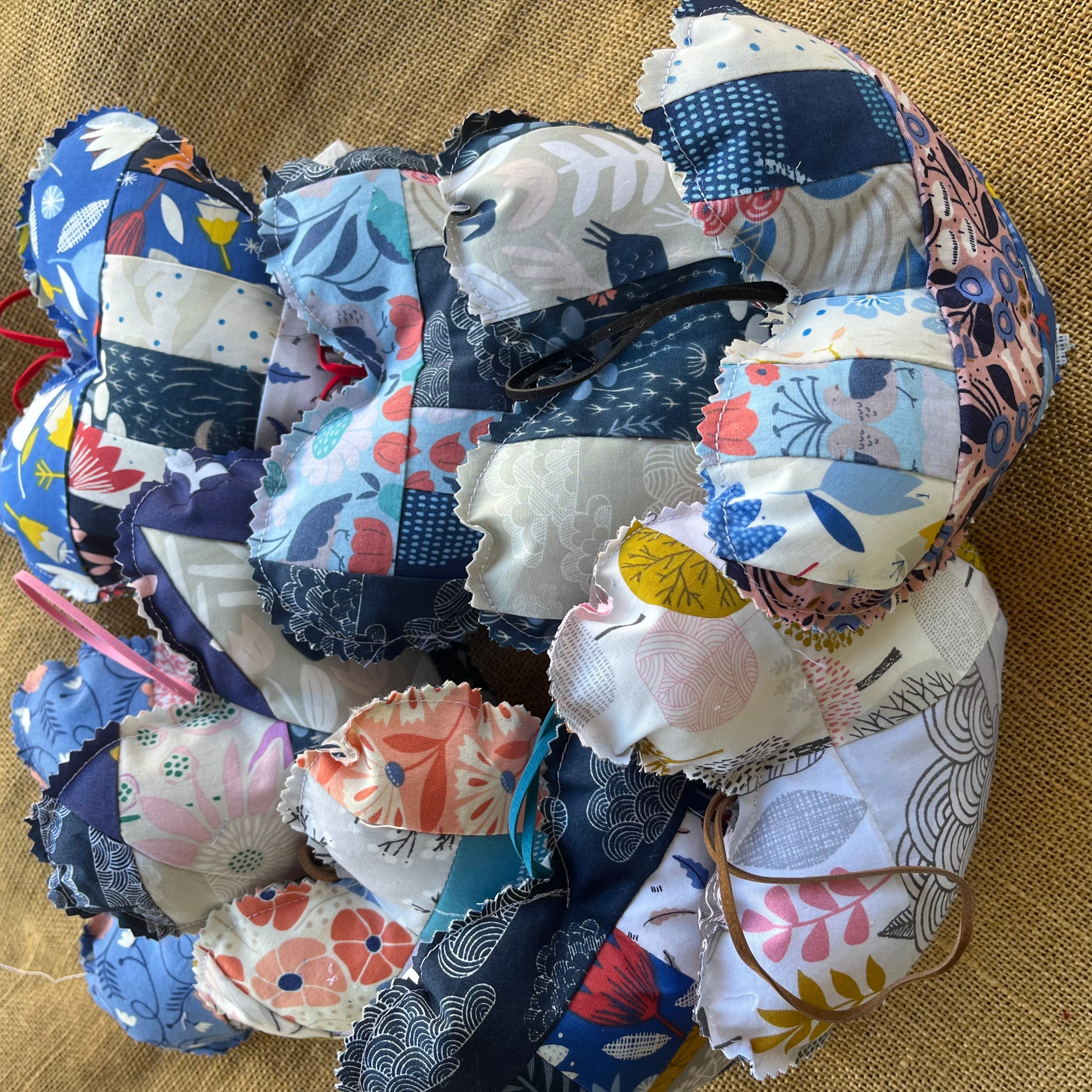 Handmade hearts | organic fabric | patchwork