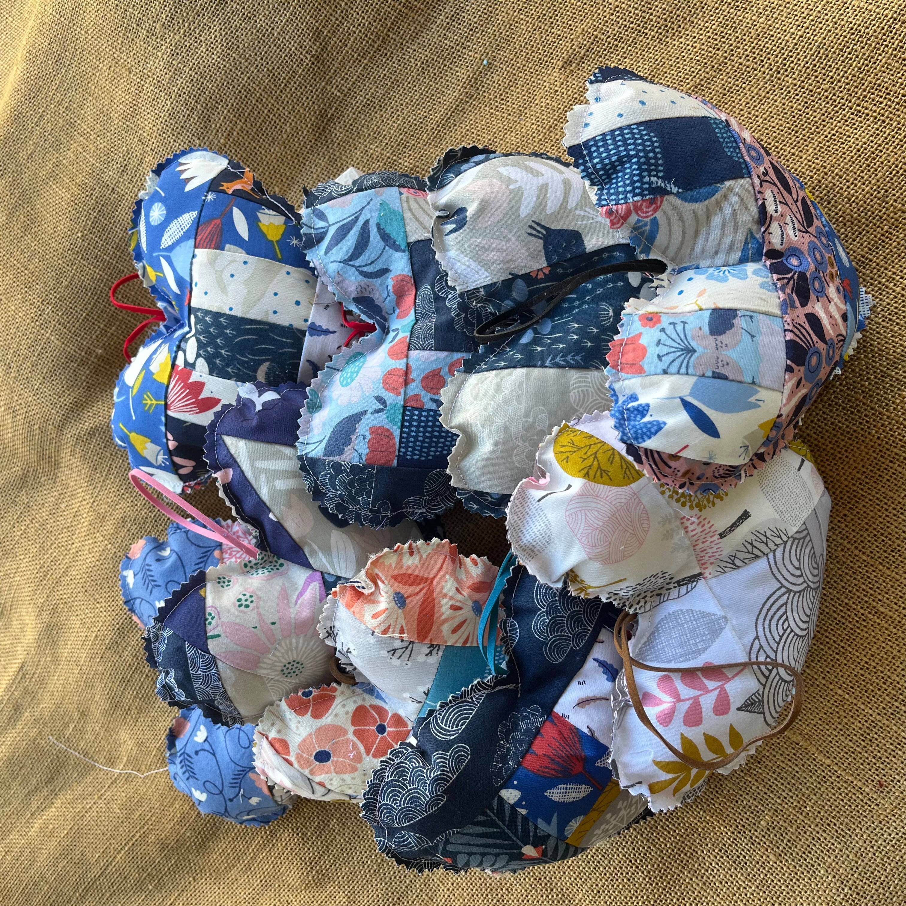 Handmade hearts | organic fabric | patchwork
