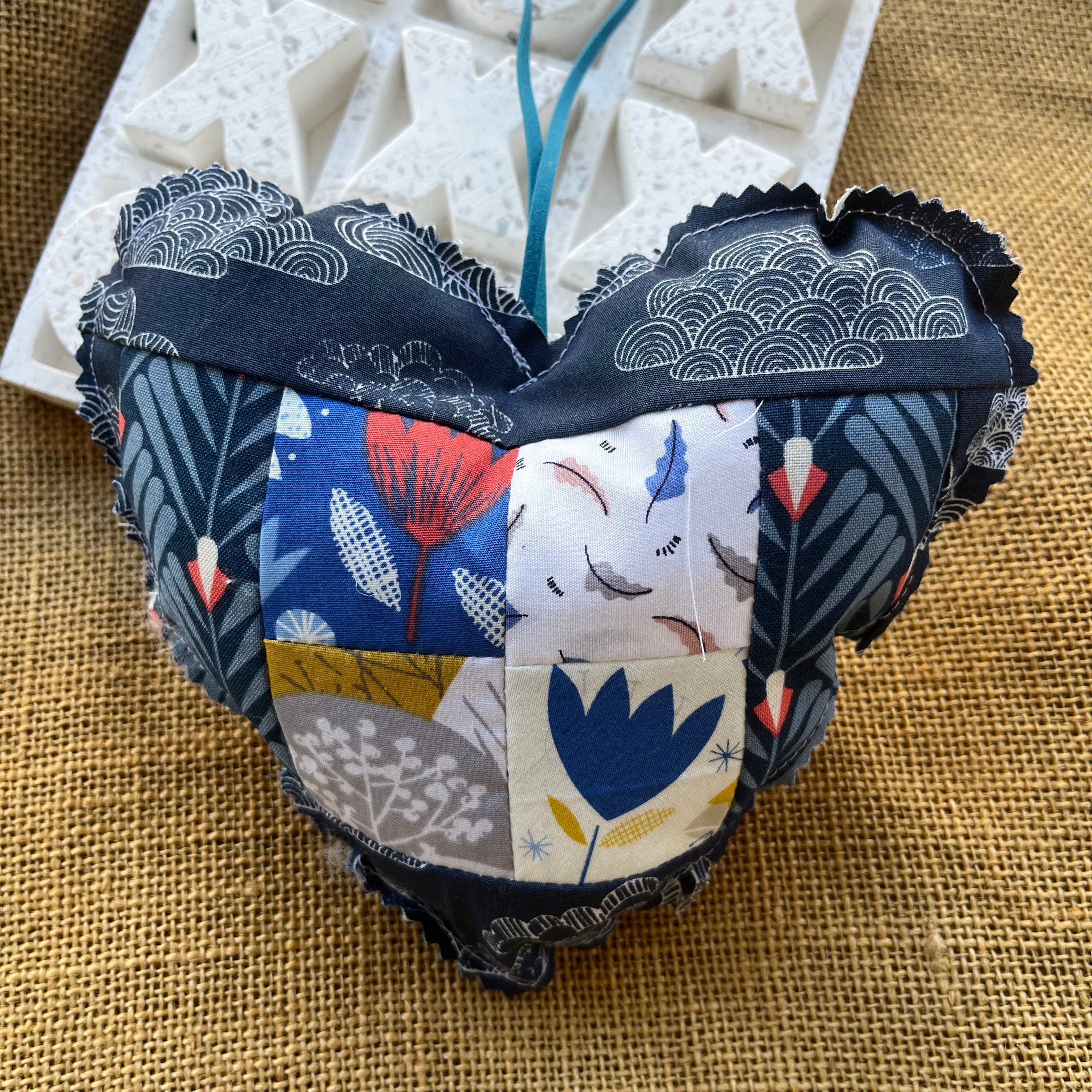 Handmade hearts | organic fabric | patchwork