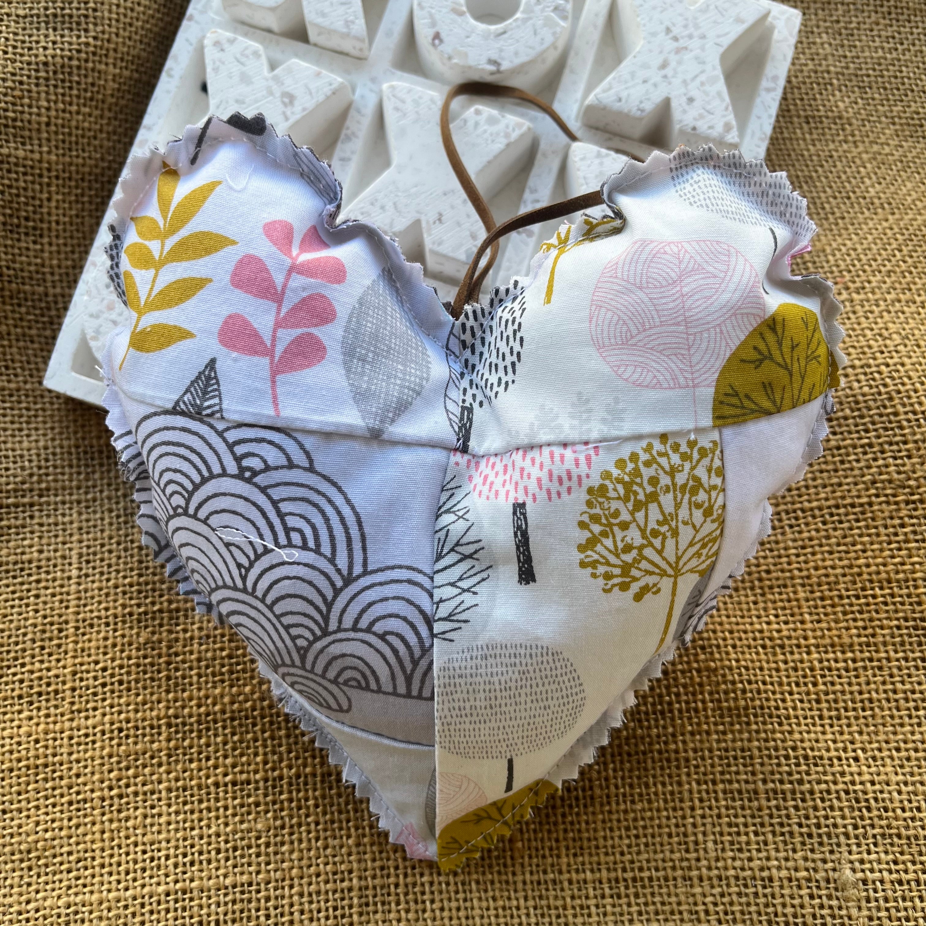 Handmade hearts | organic fabric | patchwork