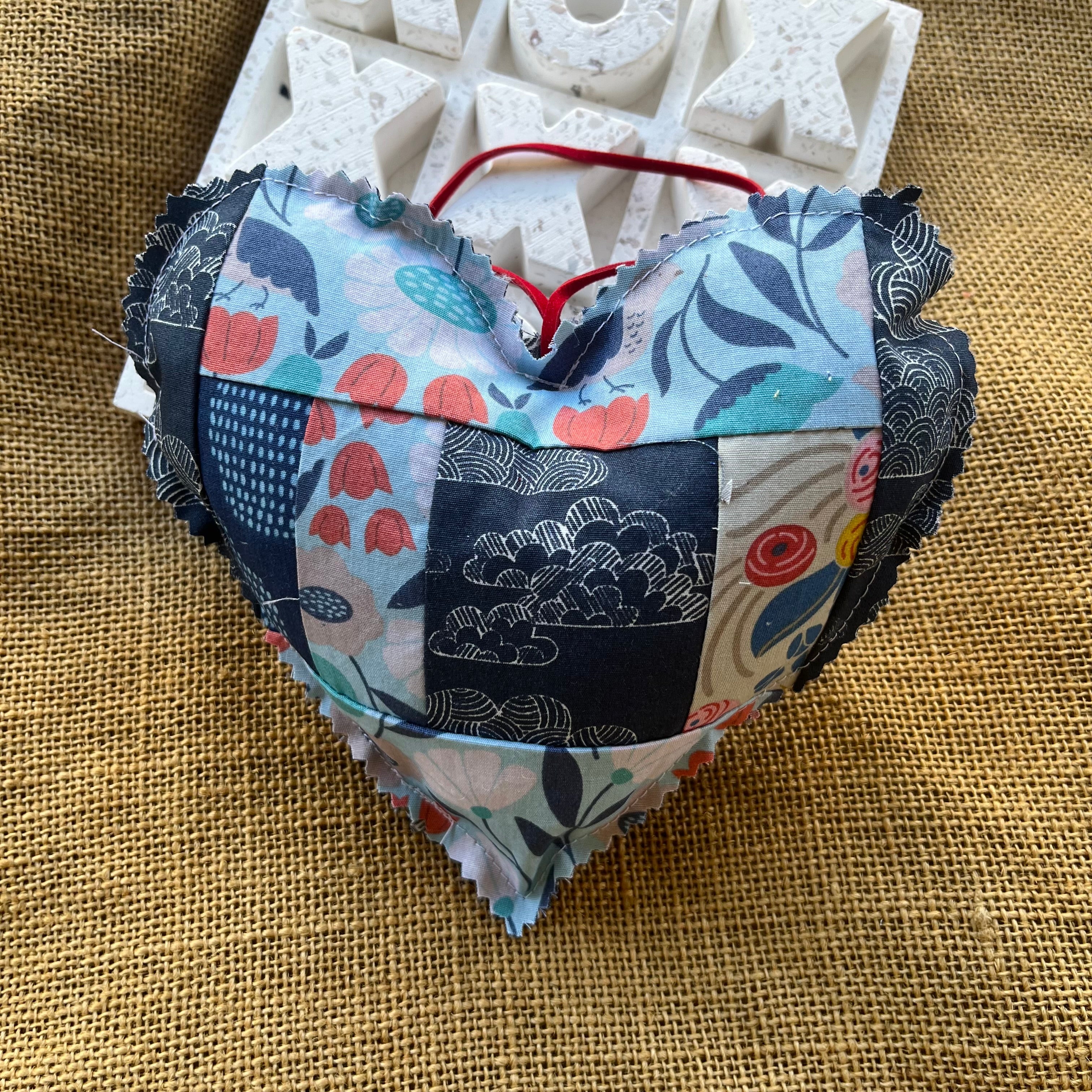 Handmade hearts | organic fabric | patchwork