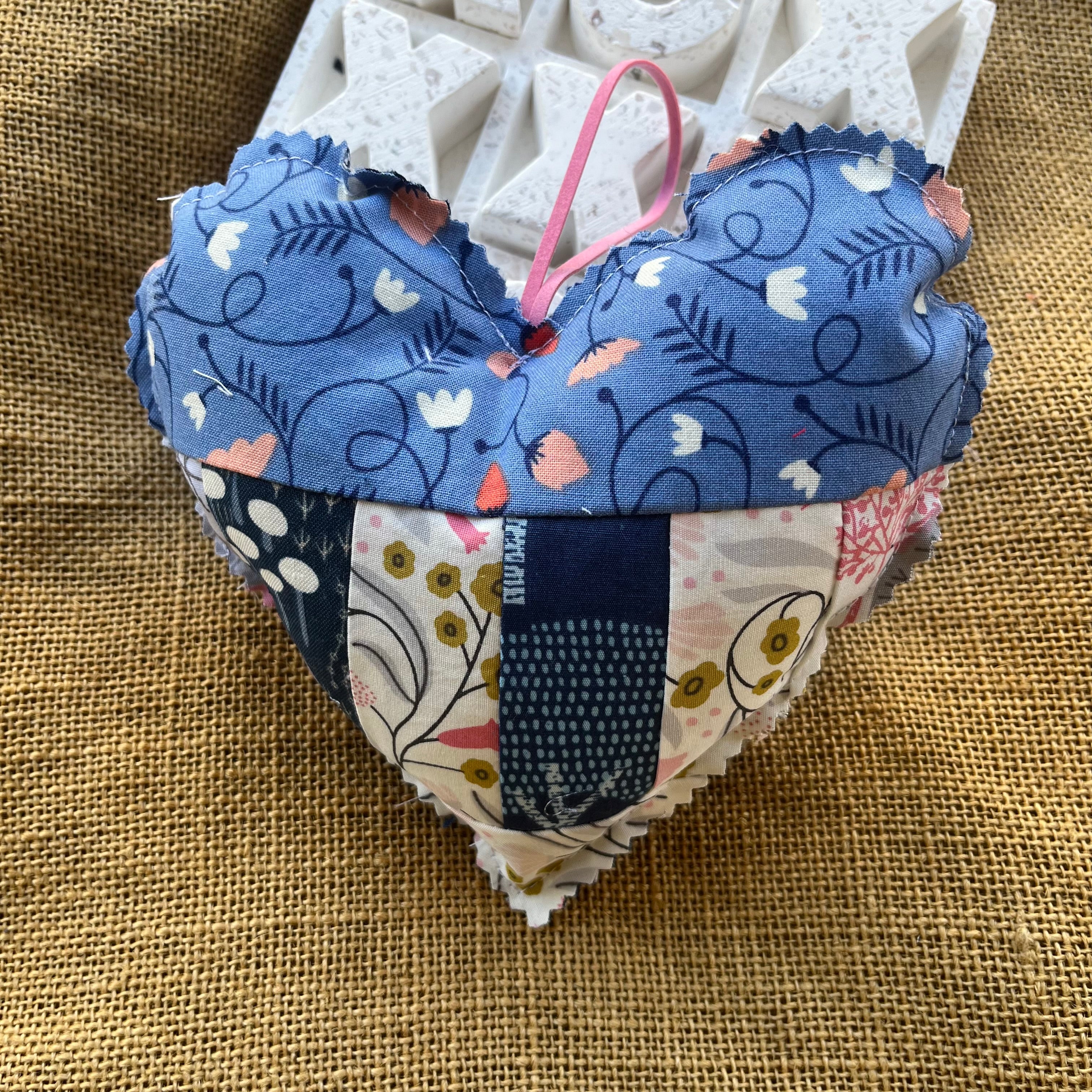 Handmade hearts | organic fabric | patchwork