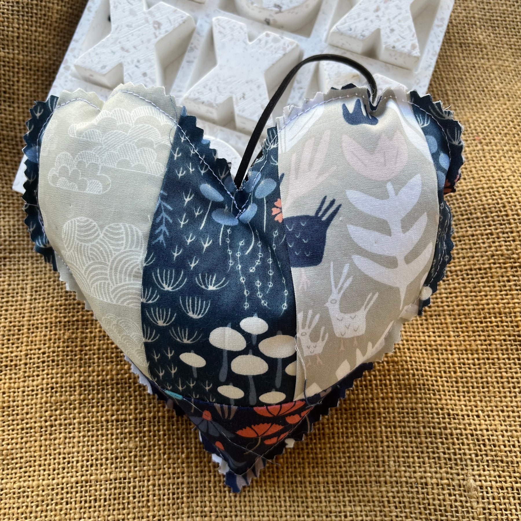 Handmade hearts | organic fabric | patchwork