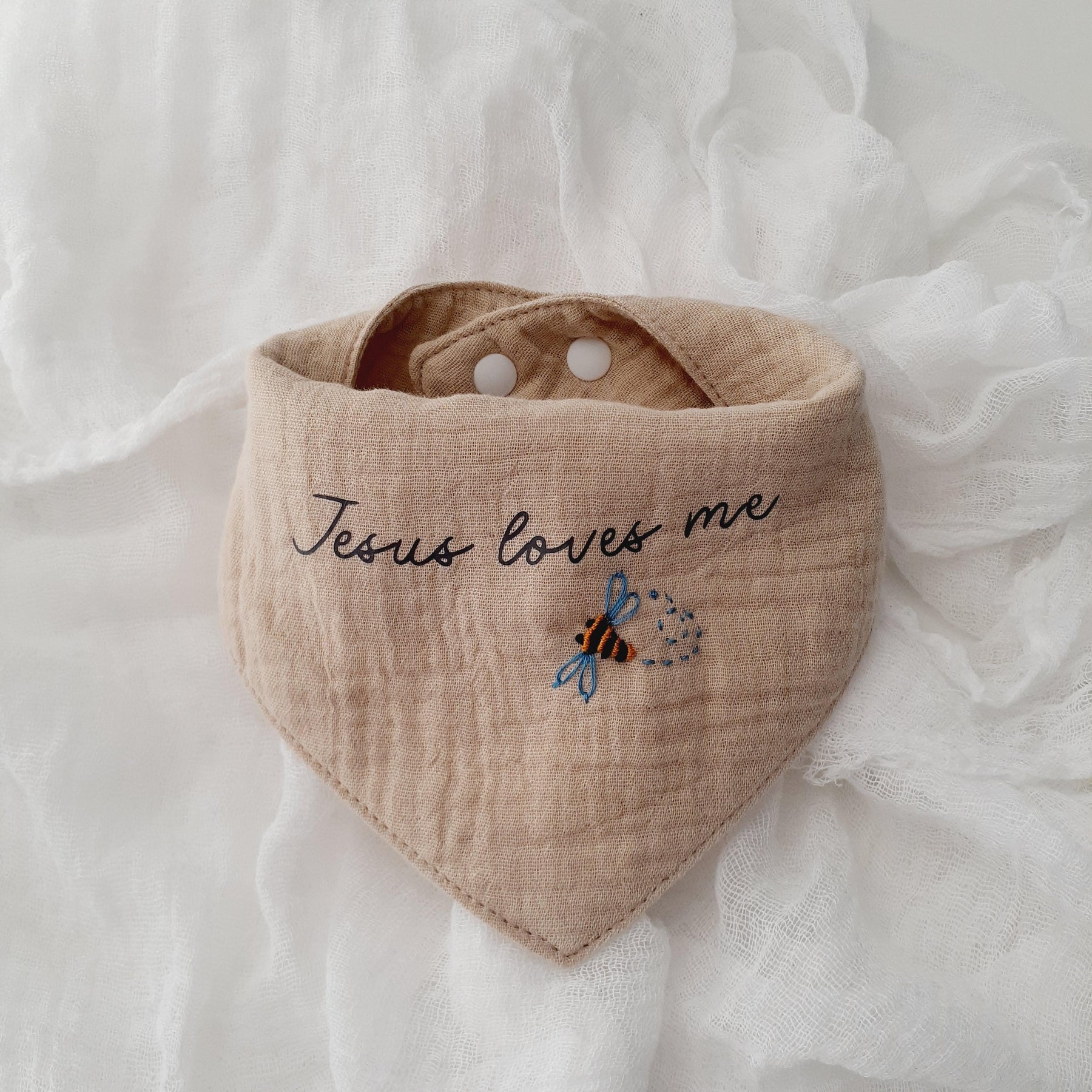 Christian Baby Bib • Cotton Bandana Bib • “Jesus Loves Me” Christian Bib • Faith‑Based Baby Gift • Baby Boy