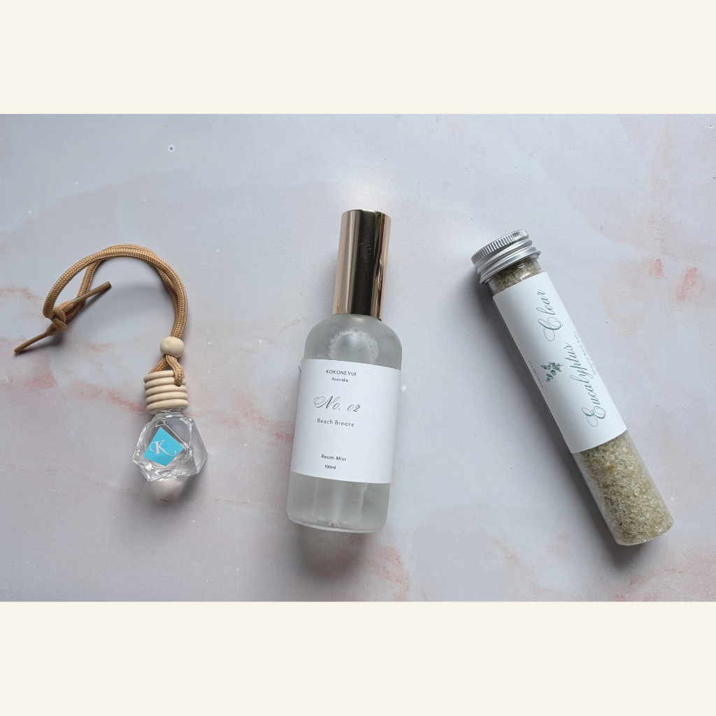 Morning Ritual Trio — Fresh Start | Coastal Mist, Bath Salt & Car Diffuser Gift Set
