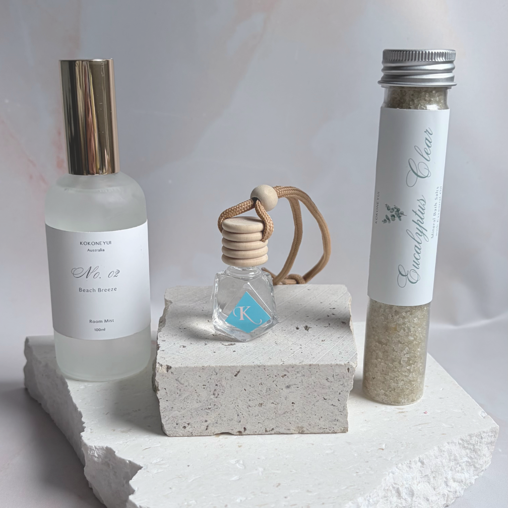 Morning Ritual Trio — Fresh Start | Coastal Mist, Bath Salt & Car Diffuser Gift Set
