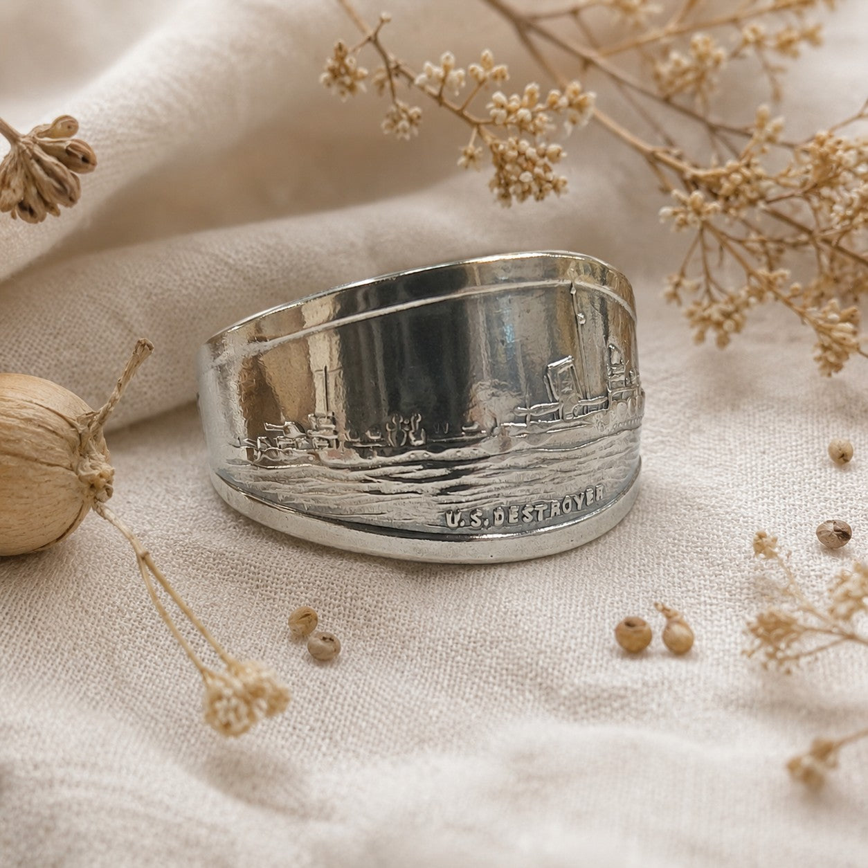 Vintage Sterling Silver Bremmerton Washington Souvenir Spoon Ring
