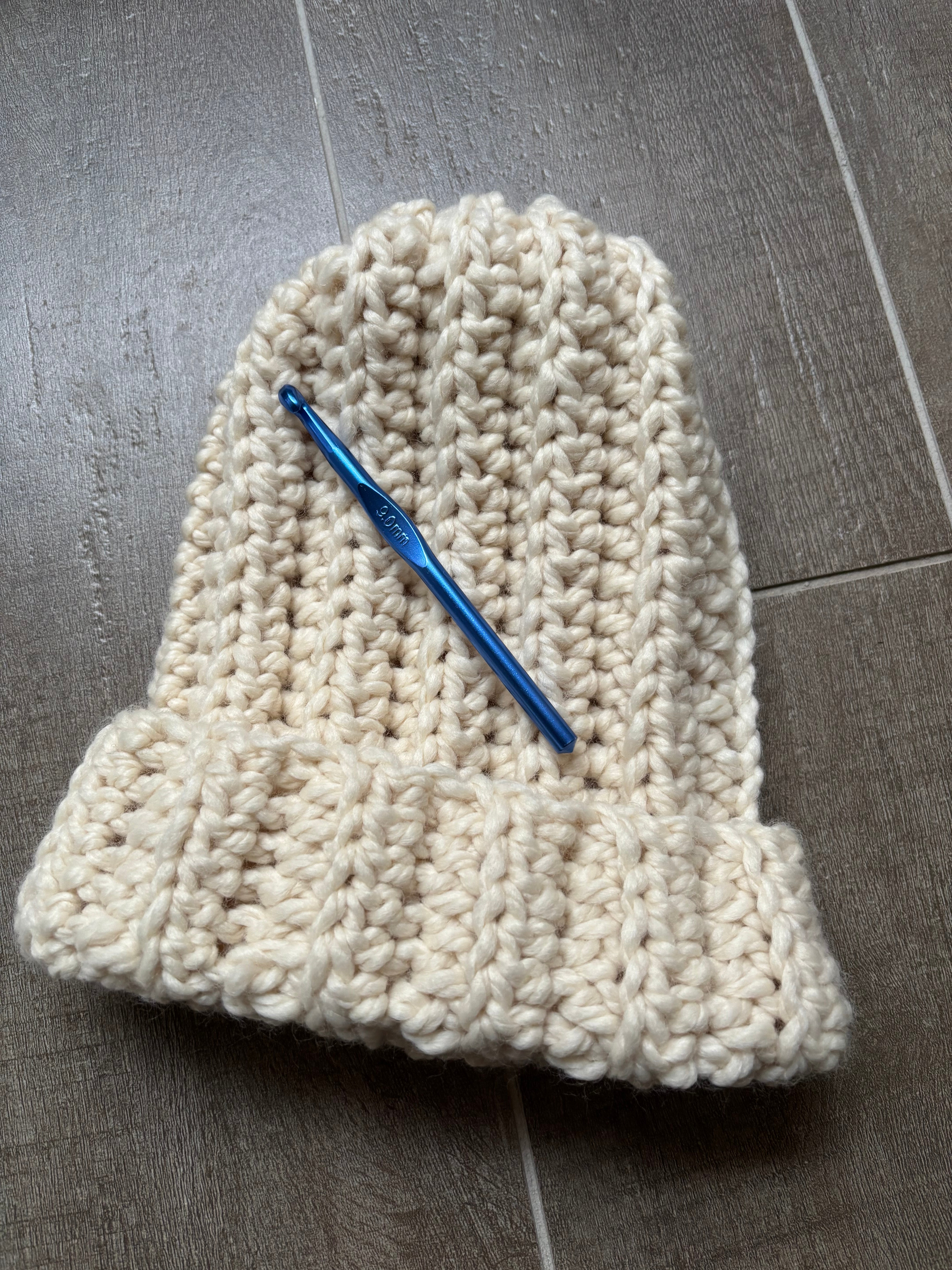 Hand Crocheted Beanie | Super Chunky | Cream | Unisex