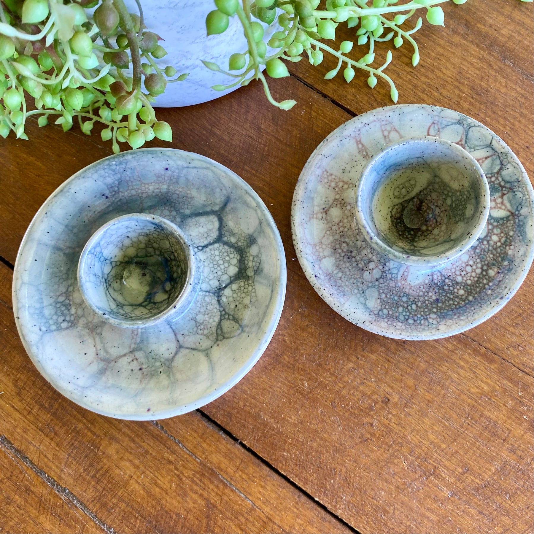 Ceramic Egg Cup with Spoon Rest|Handmade Pottery