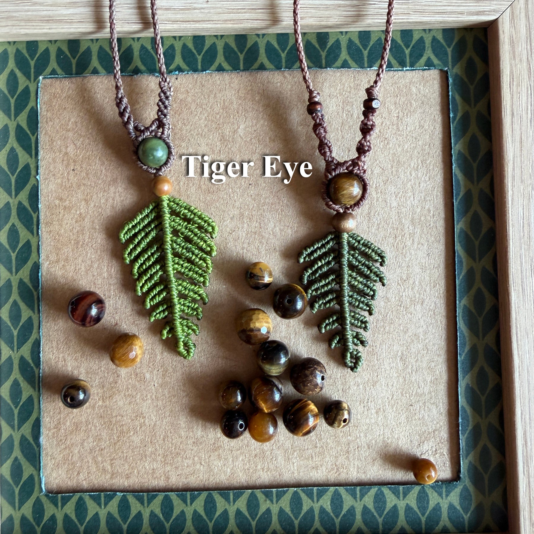 Micro Macrame Fern Leaf Necklace